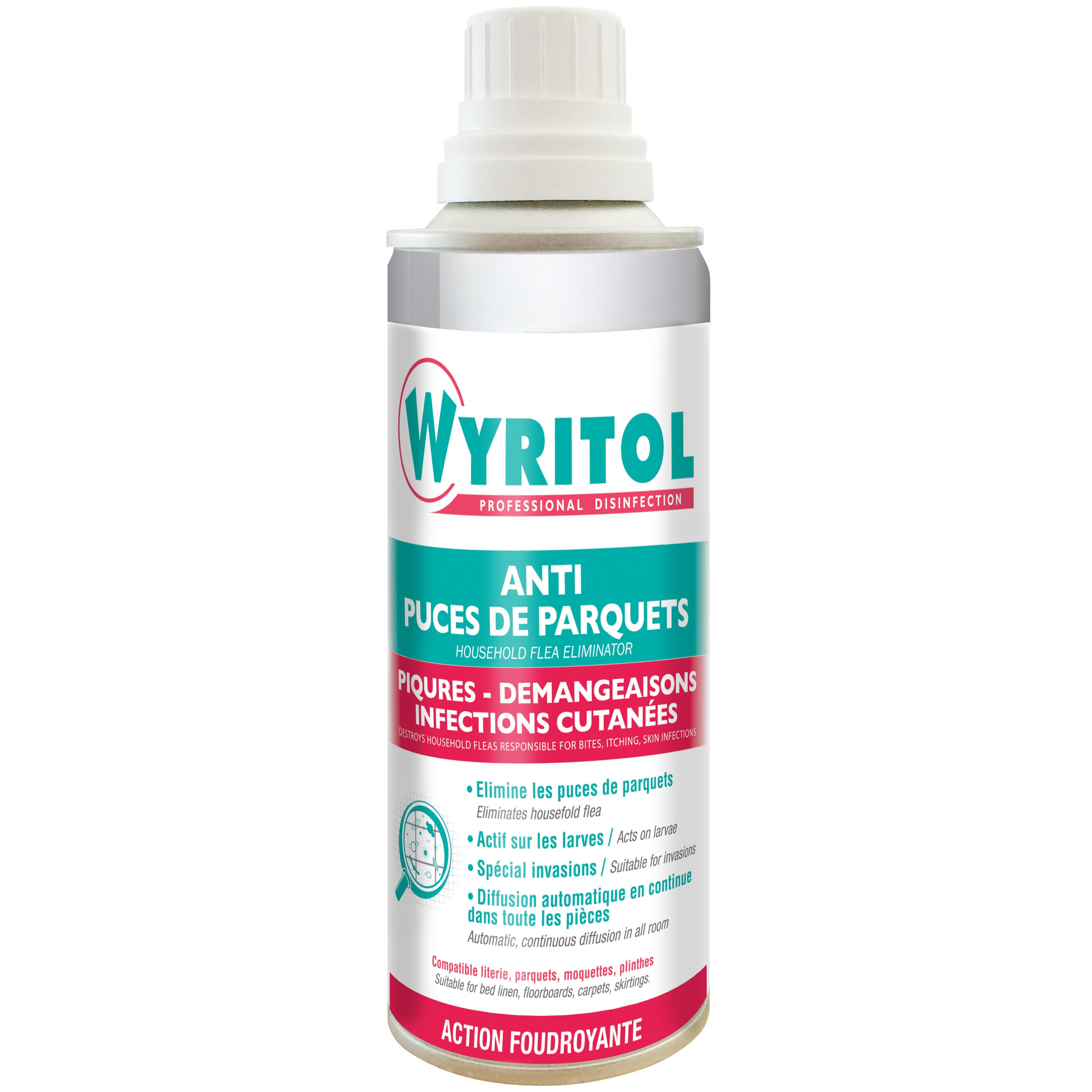 Insecticide aérosol puces de parquets, Foudroyant WYRITOL, 200ml ...