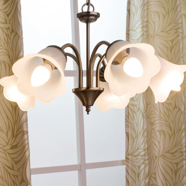 Lampadario Neoclassico Victoria oro 5x E14 Ø48cm INSPIRE