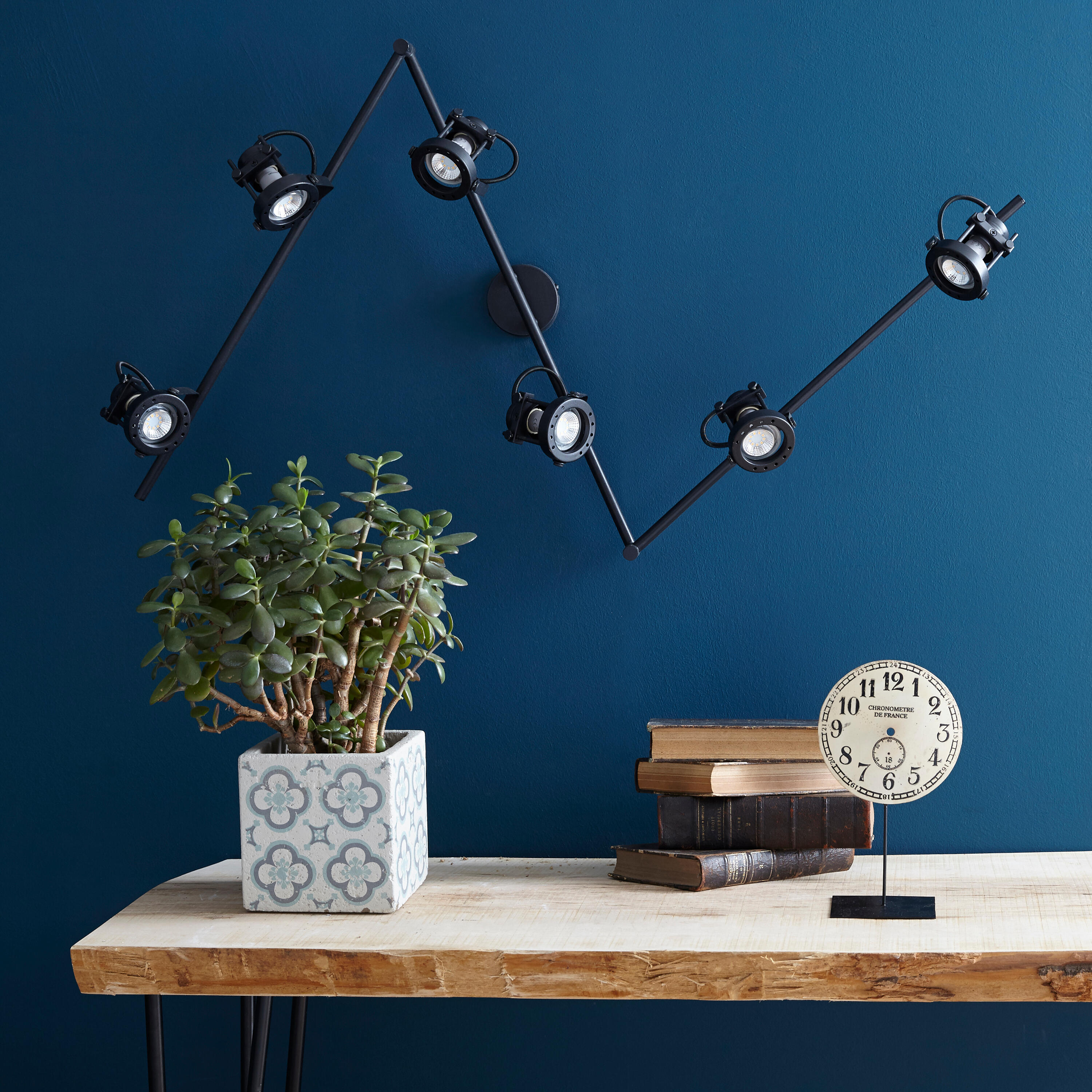 Plafonnier 6 spots Technic, produit sans abat-jour noir, GU10, INSPIRE - 3
