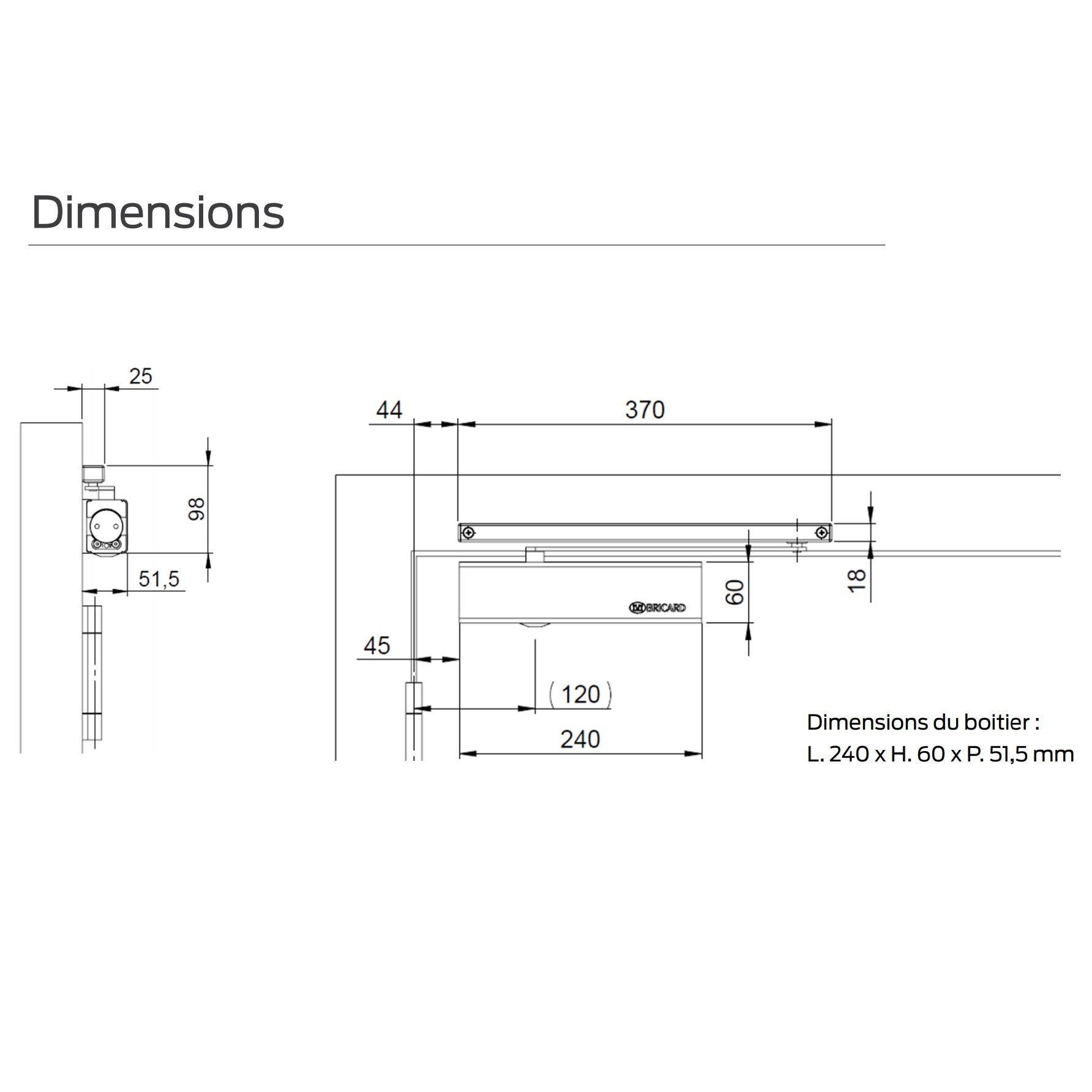 Ferme-porte à coulisses BRICARD 2075_a, acier - 10