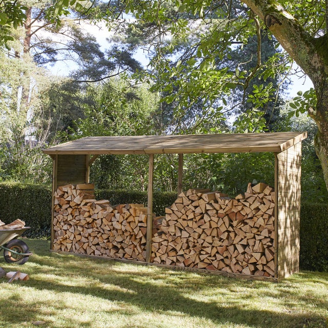 Abri bûches Memphis XXL, CERLAND, L.410 x l.114 x H.203 cm