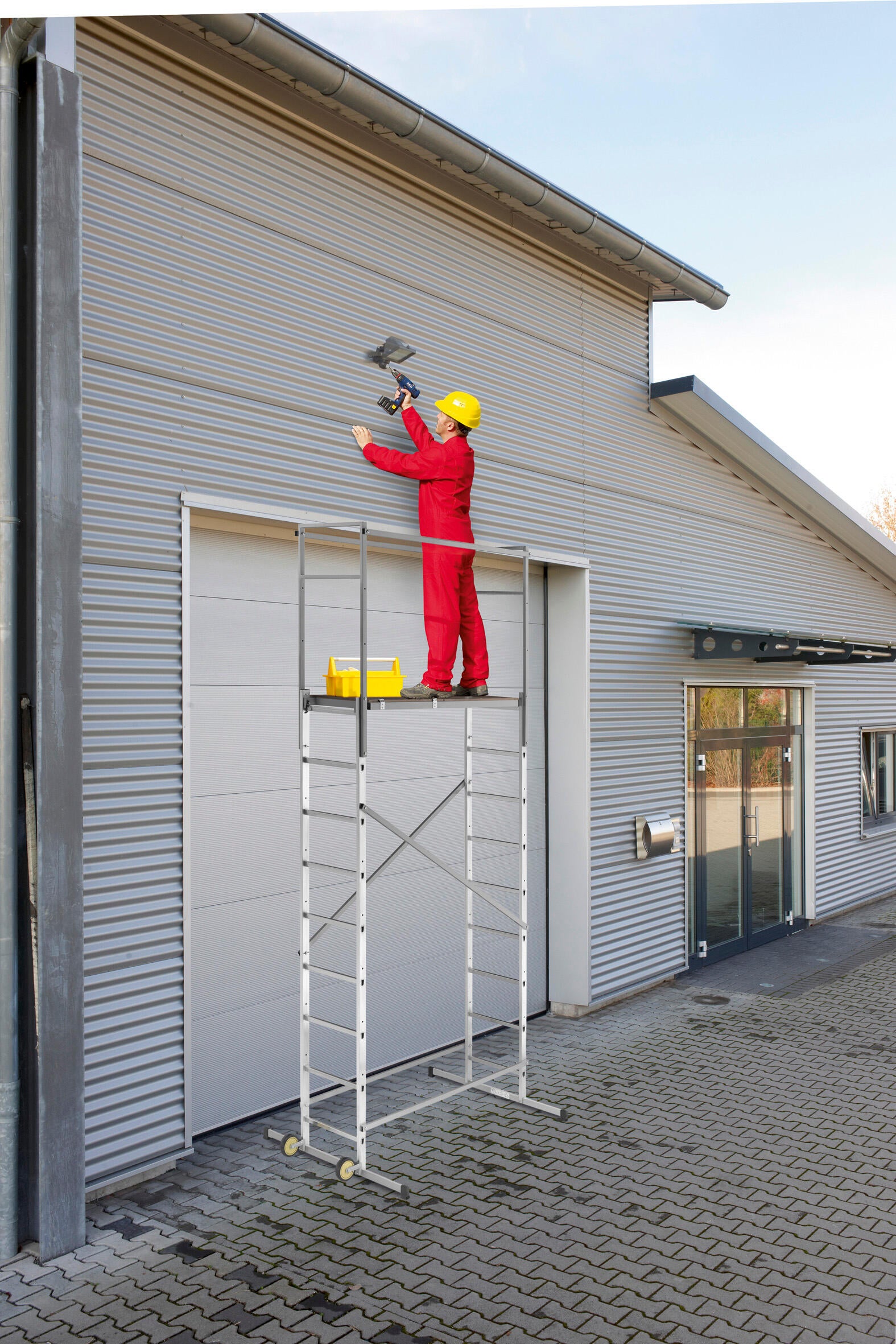 Echafaudage aluminium Hobbystep h5 HAILO hauteur de travail 4.5 m - 5