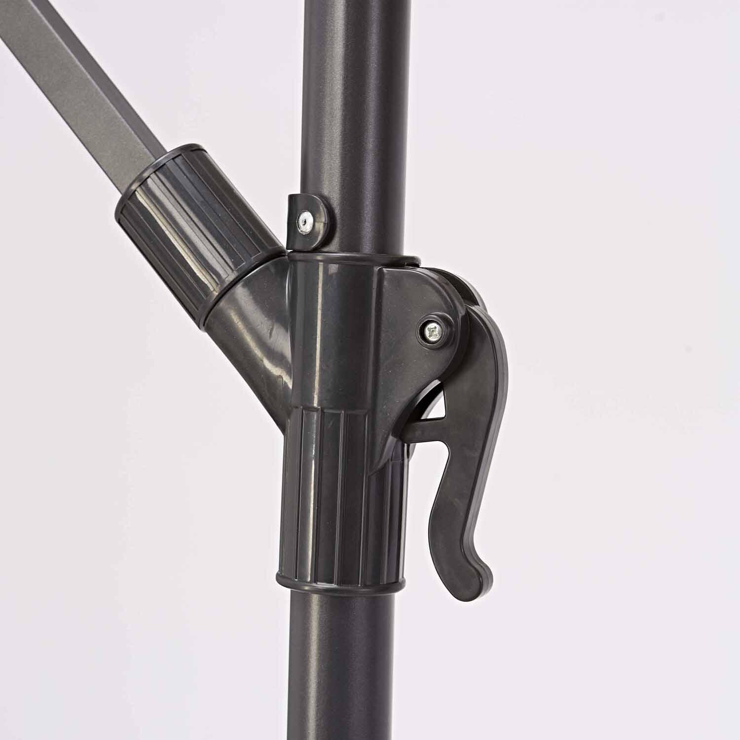 Ombrellone a palo laterale grigio Polar con telo esagonale tortora L 290 x P 290 x H 245 cm - 8