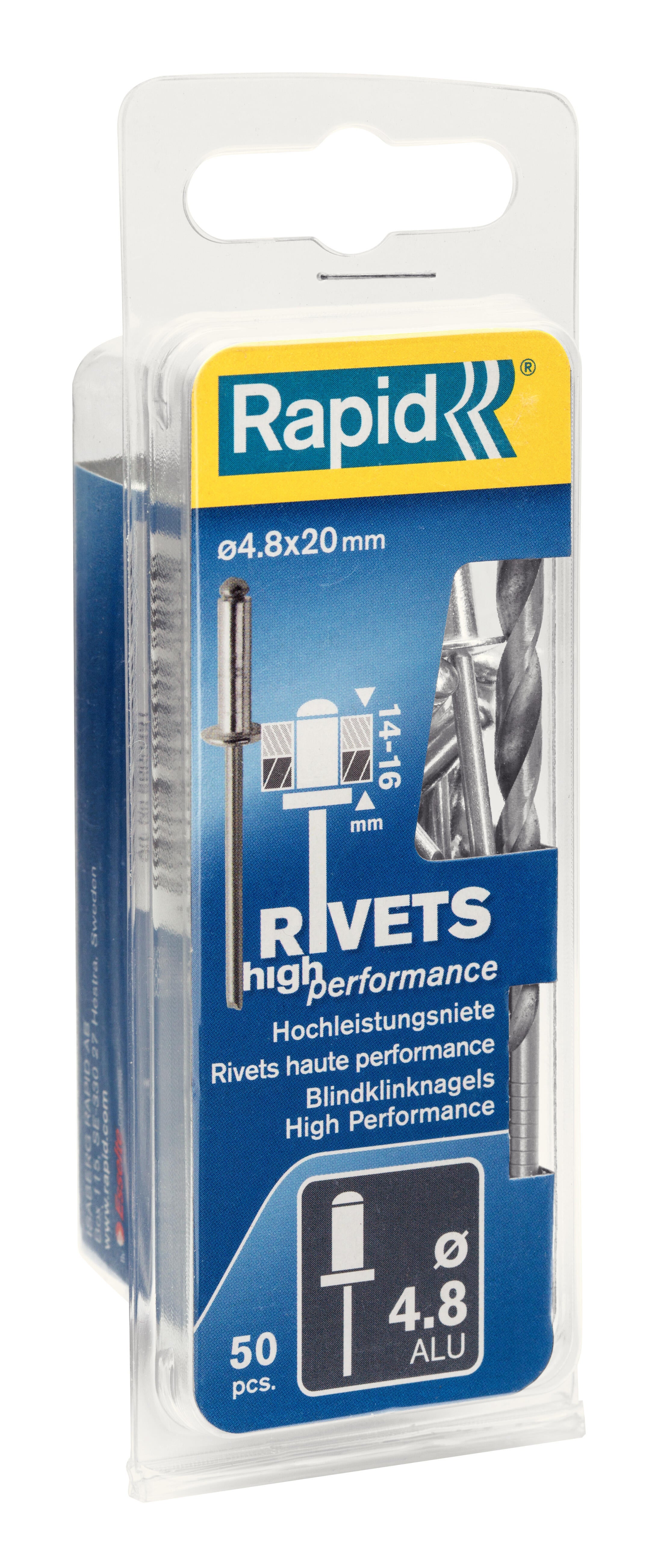 50 remaches de aluminio rapid 4.8 x