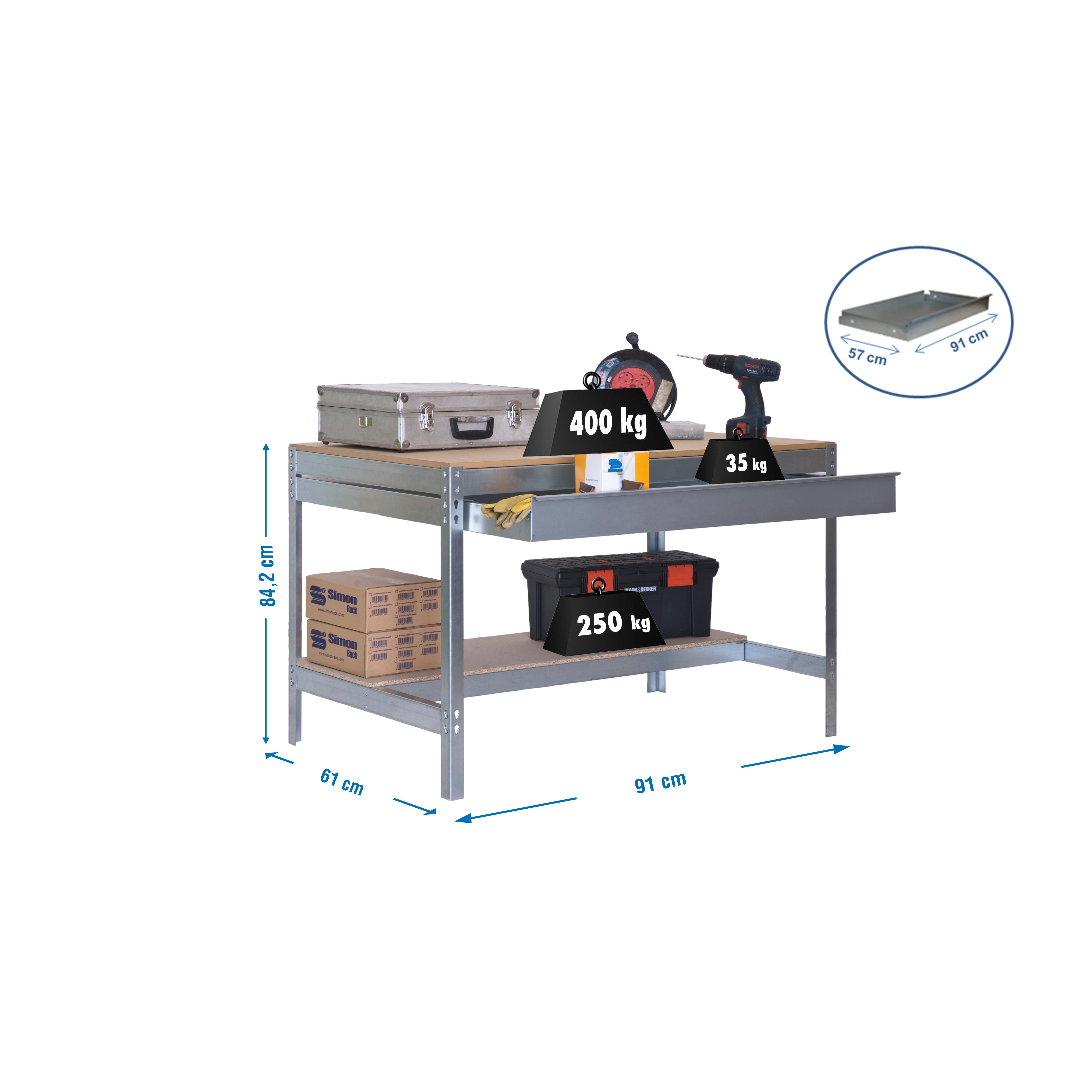 Bancada de trabalho SIMONRACK BT0 BOX 900 GALV/MAD - 3
