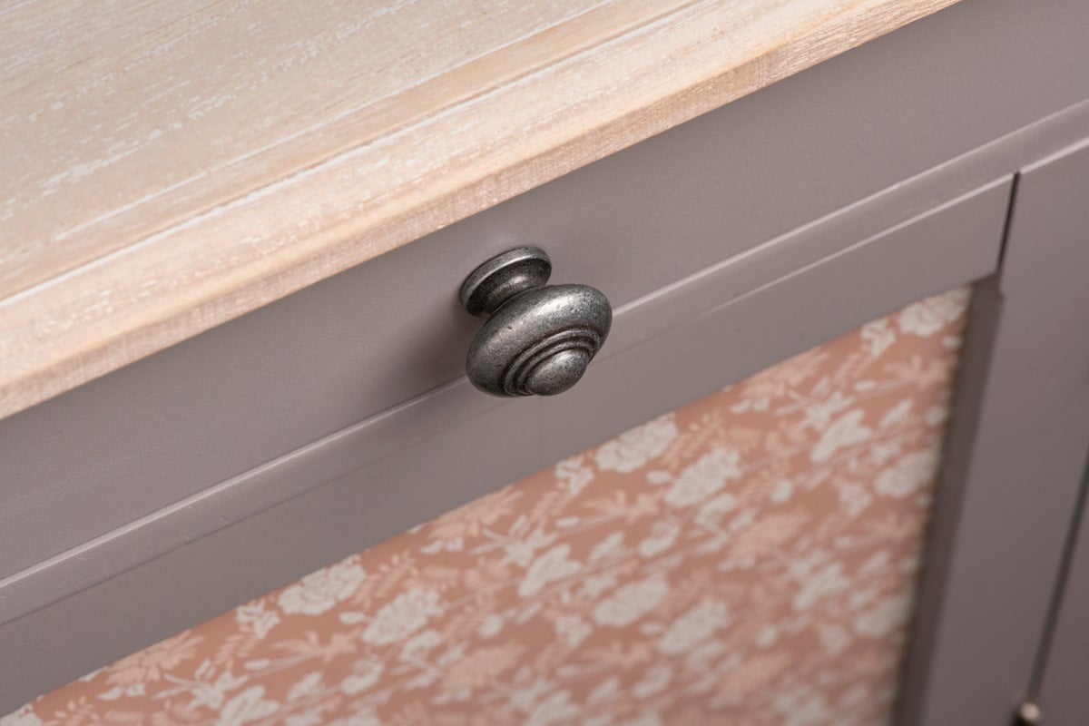 Bouton de meuble Rond, zamak argent vieilli, Diam.30 mm - 2