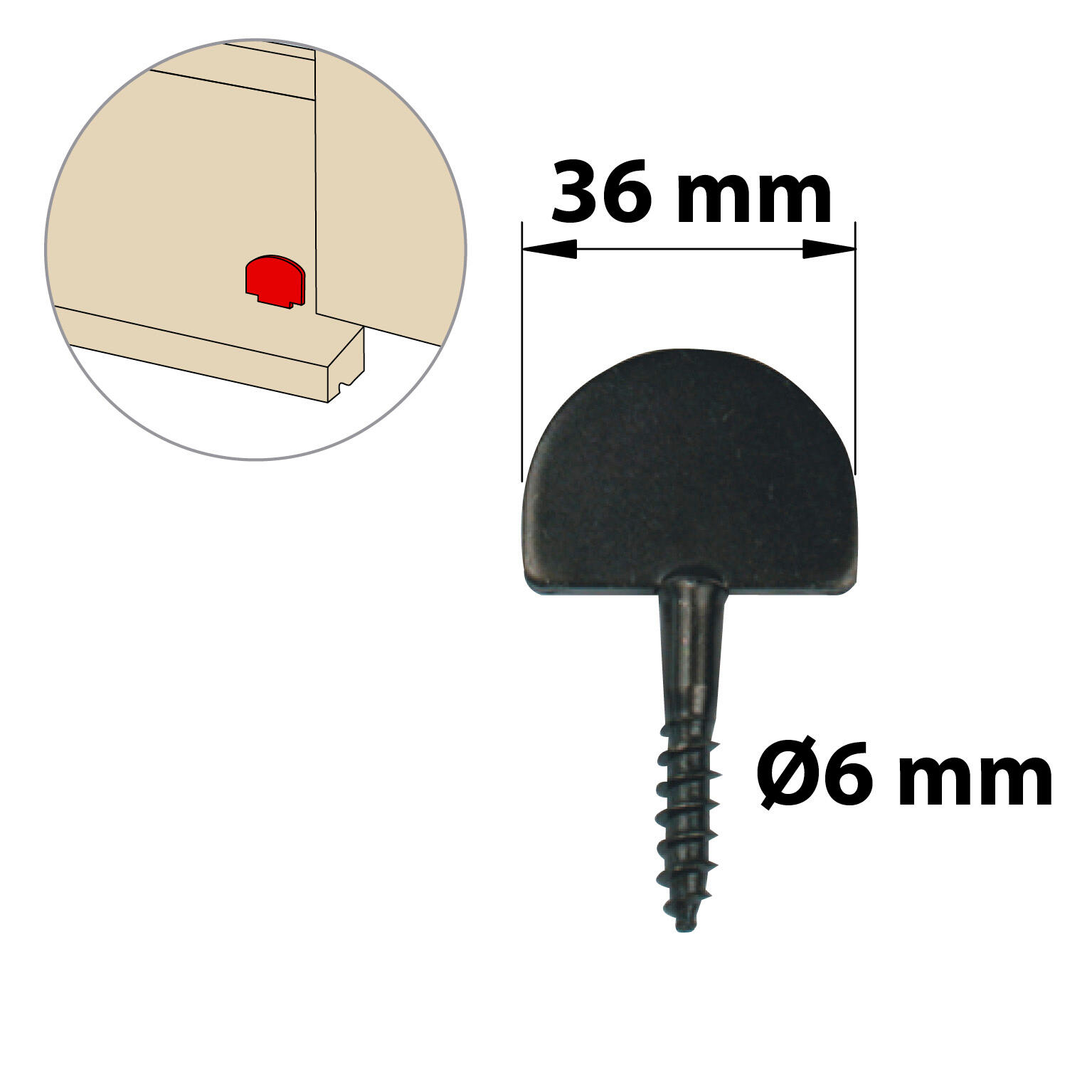 Butée de volet à vis en acier noir prépeint, H.60 x L.36 x P.4 mm AFBAT - 2