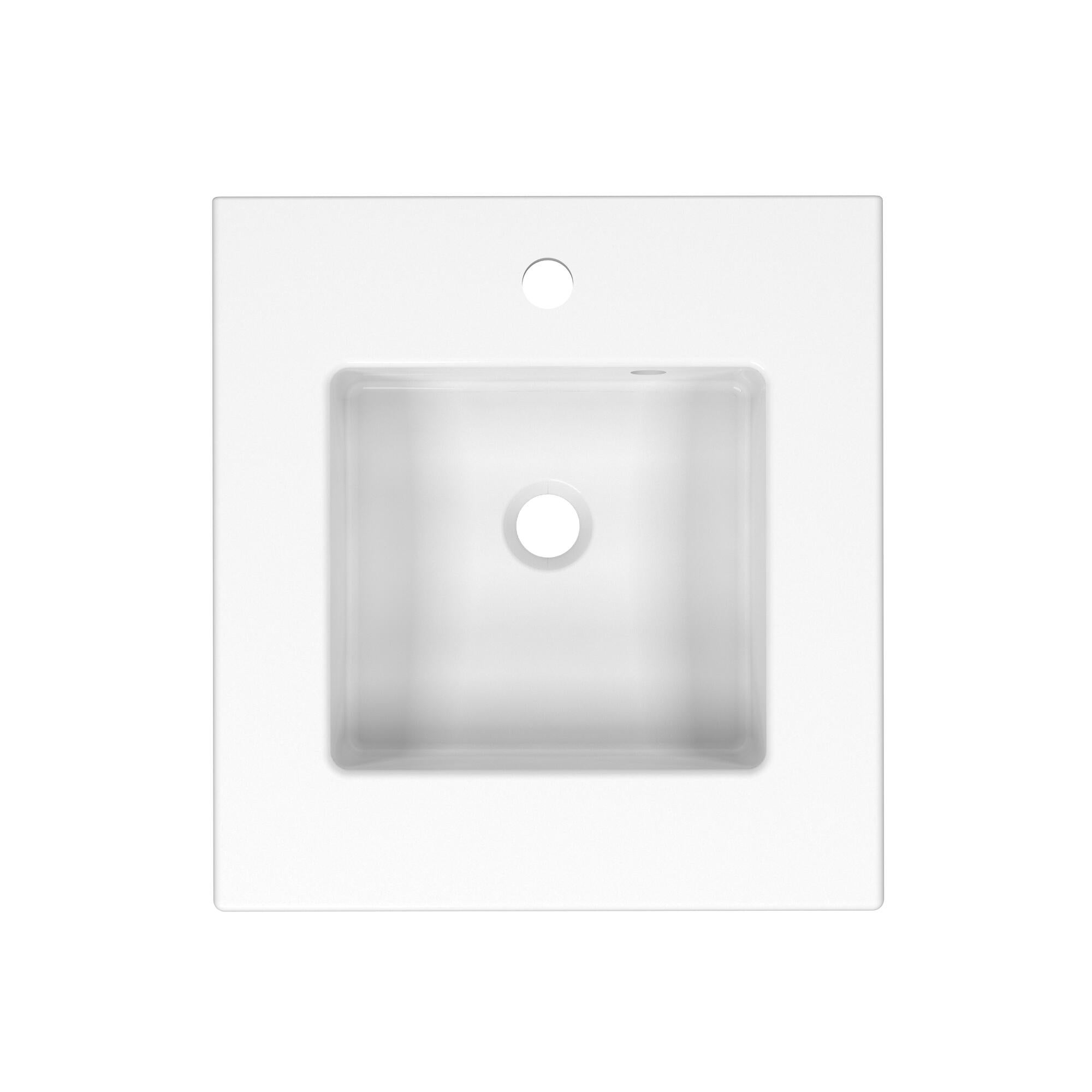 Plan vasque simple Moon Céramique blanc l.46 x P.35 cm - 2