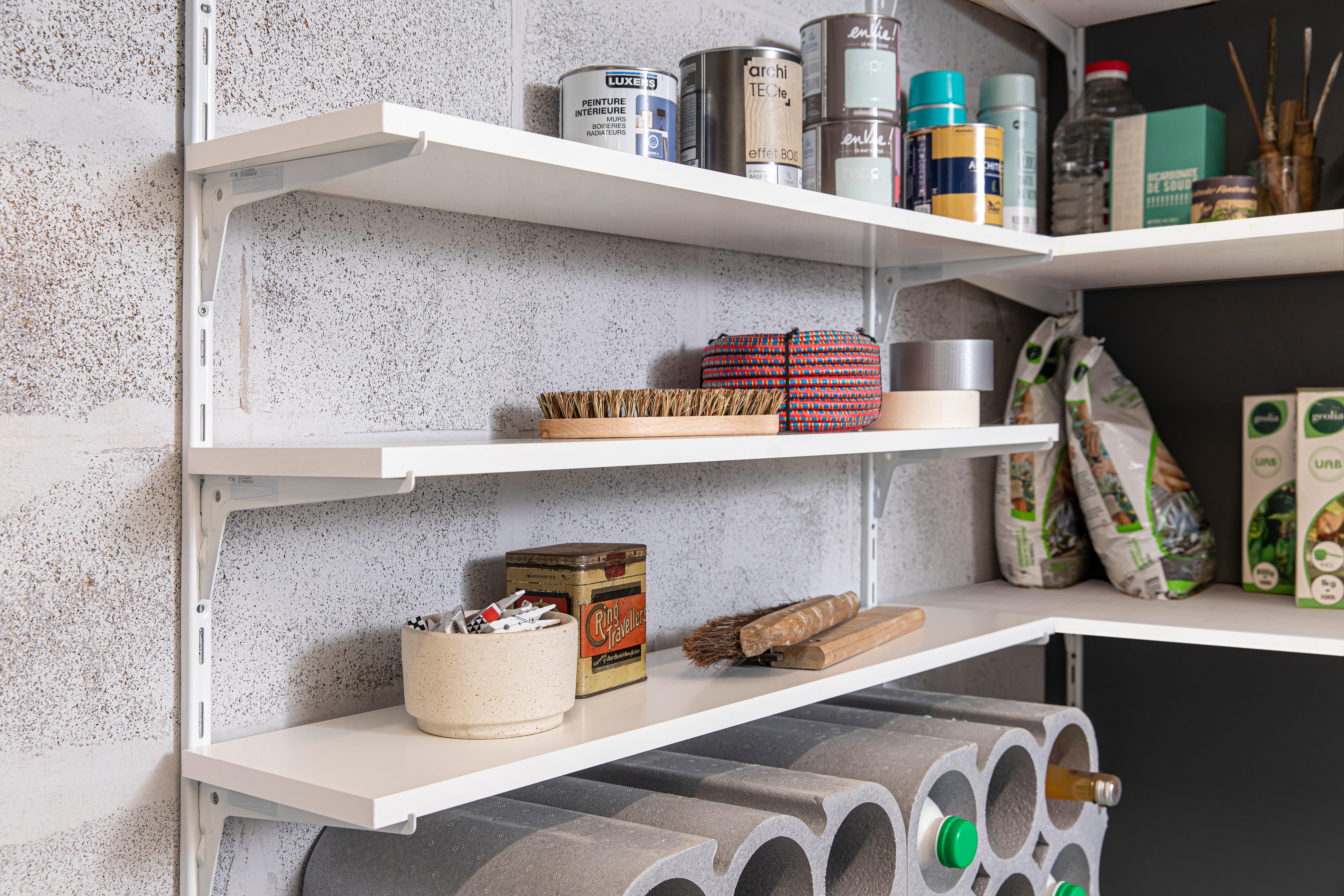 Etagère murale blanc, L.90 x P.20 cm Ep.18 mm - 6