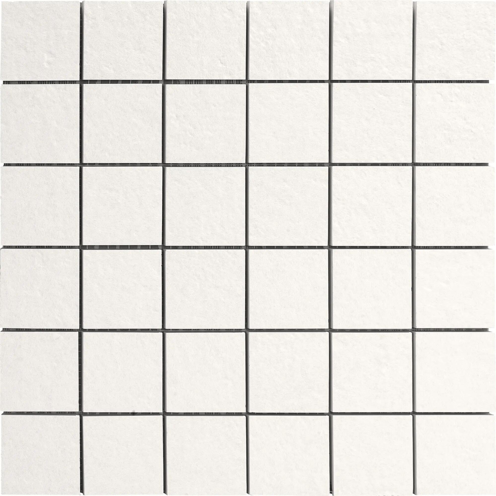1 plaque de mosaïque mur Ozone argile effet ciment blanc 30 x 30 cm BALDOCER - 4