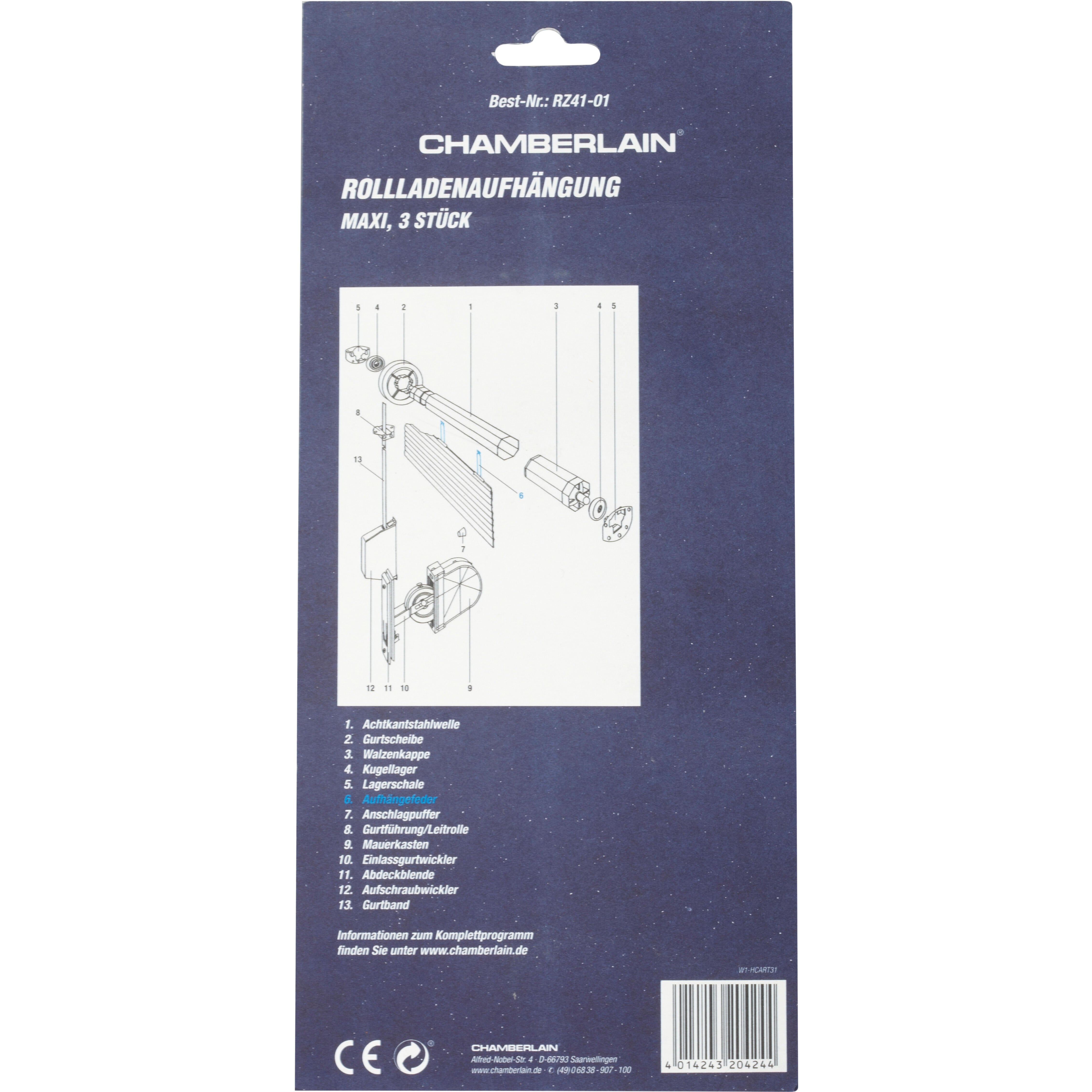 Attache de volets roulants pour motorisation de volet roulant, CHAMBERLAIN Rz41 - 4