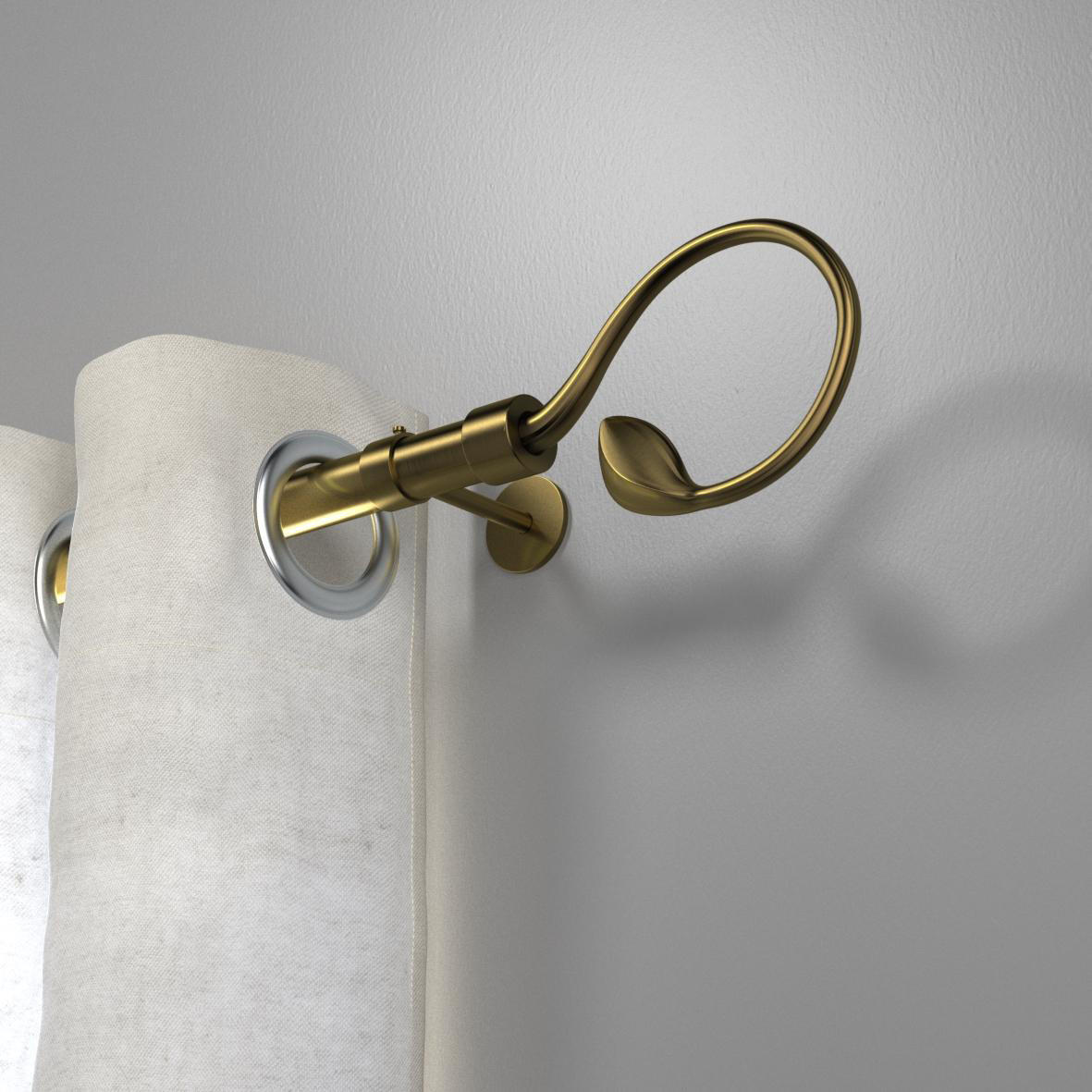 Tringle à rideau doré Chic, L.160 - 300 cm, diam.20 mm, INSPIRE - 3