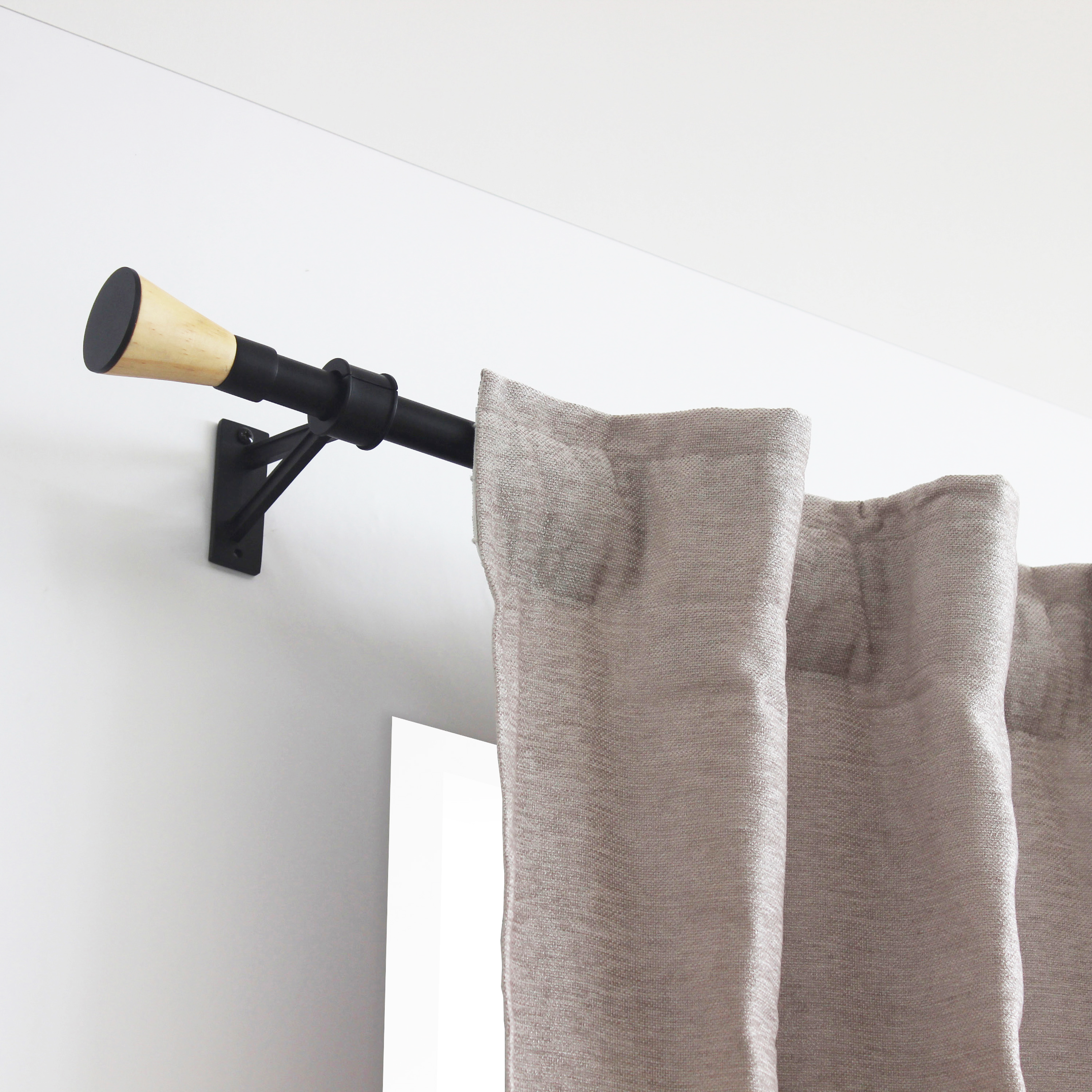 2 terminais para varão de cortina D20mm madeira Graph preto mate Inspire preto - 2