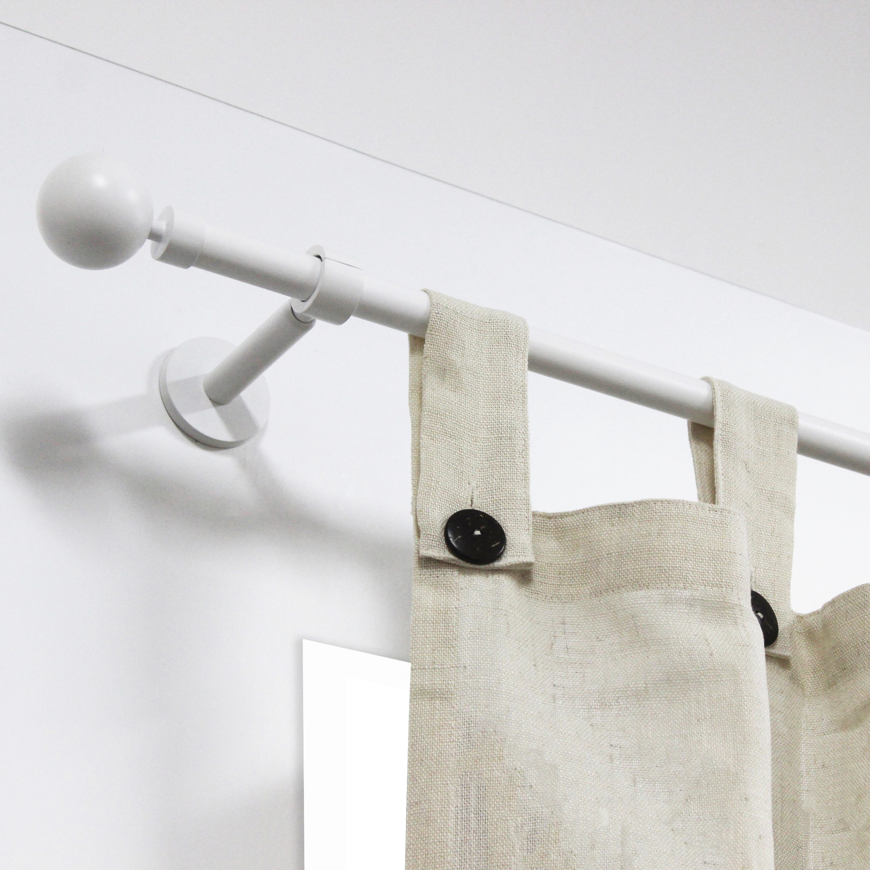 2 terminais para varão de cortina D20mm aço Organic branco Inspire branco - 6