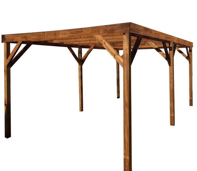 Carport bois 1 voiture, 15 m²