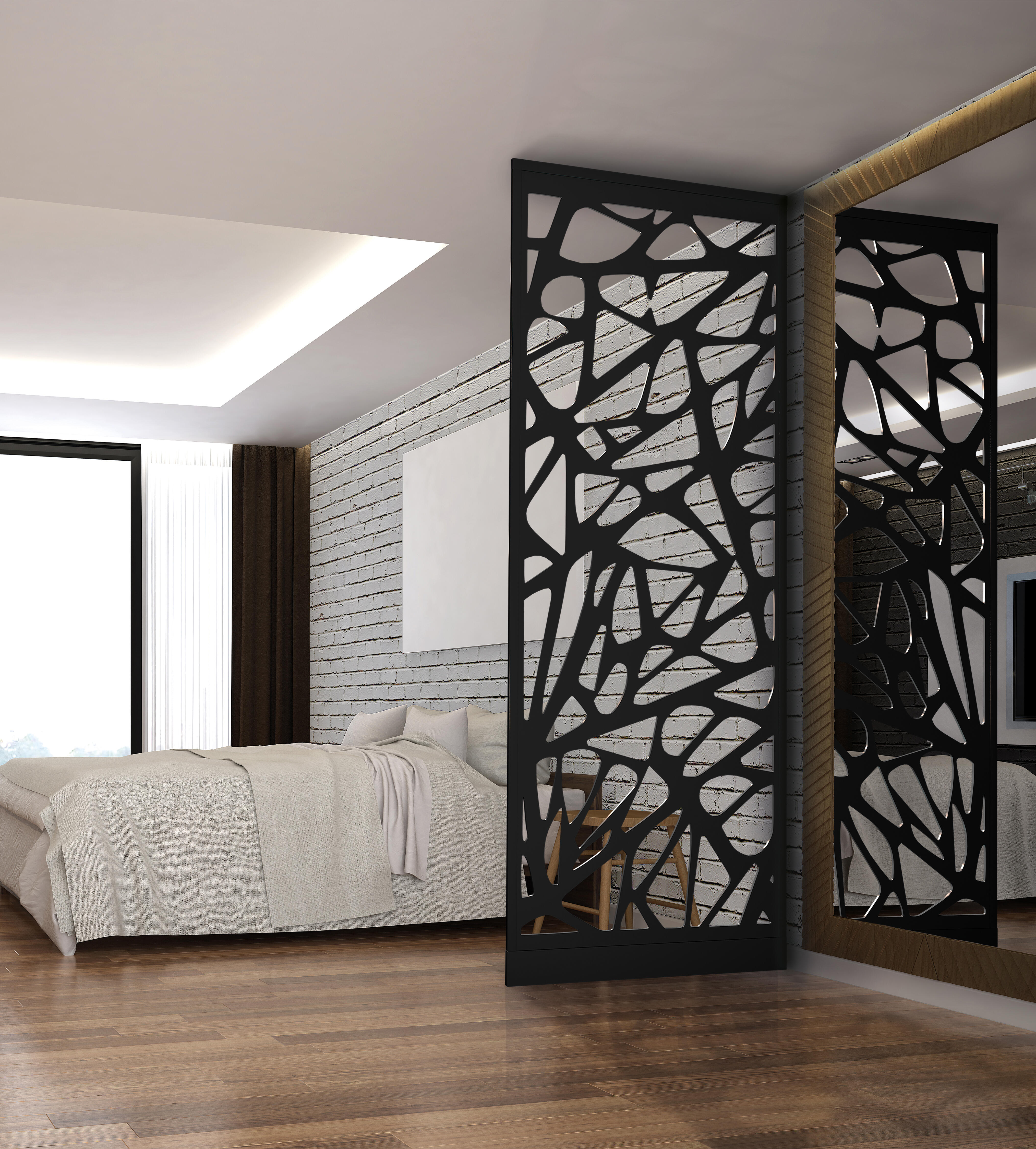 cloison-amovible-graphik-acier-noir-l-88-x-h-250-x-p-3cm-leroy-merlin