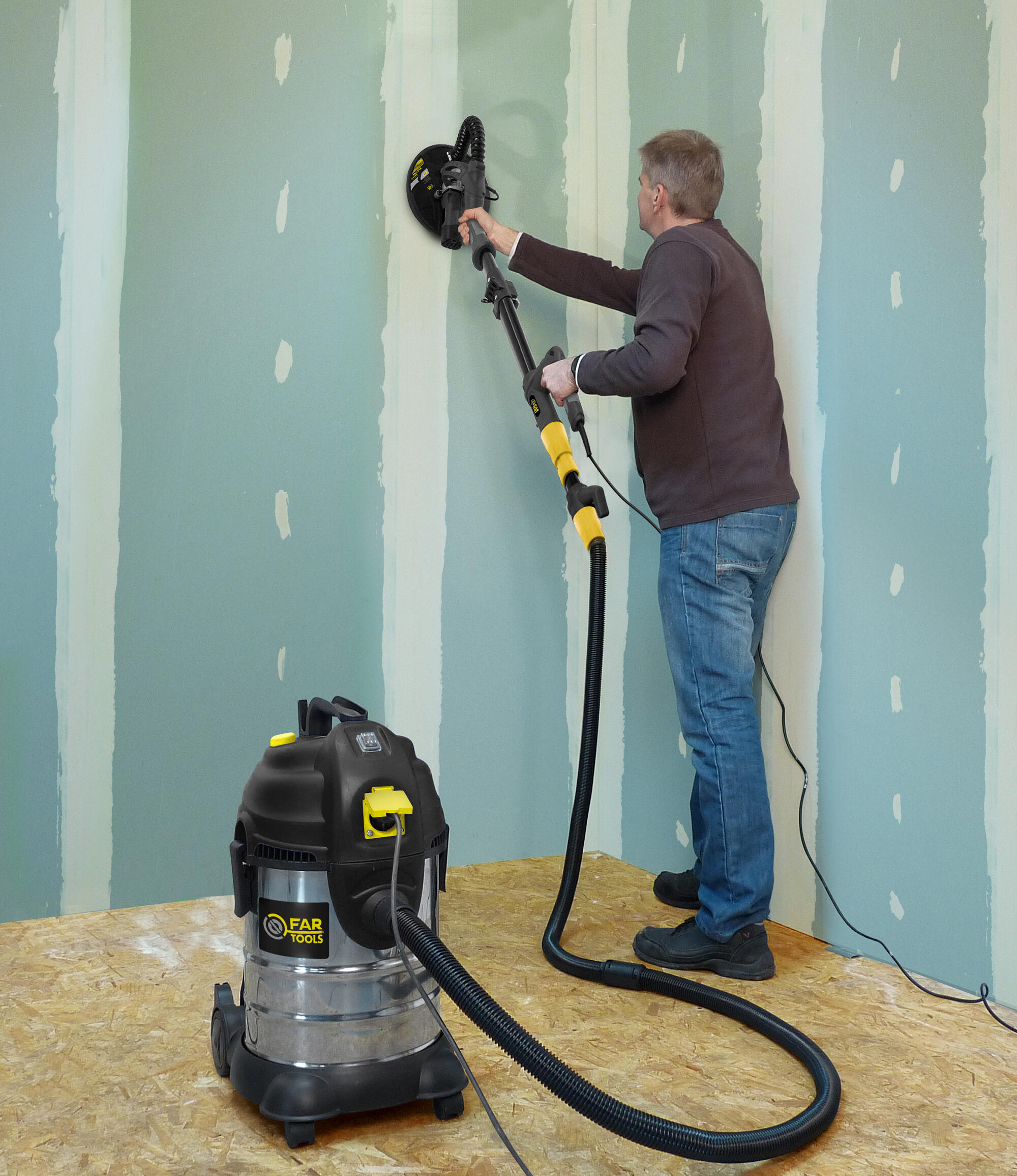 Ponceuse à plâtre téléscopique filaire FARTOOLS 115159, 710 W - 3