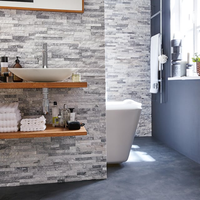 Plaquette de parement pierre naturelle effet quartzite Ultra intérieur/extérieur