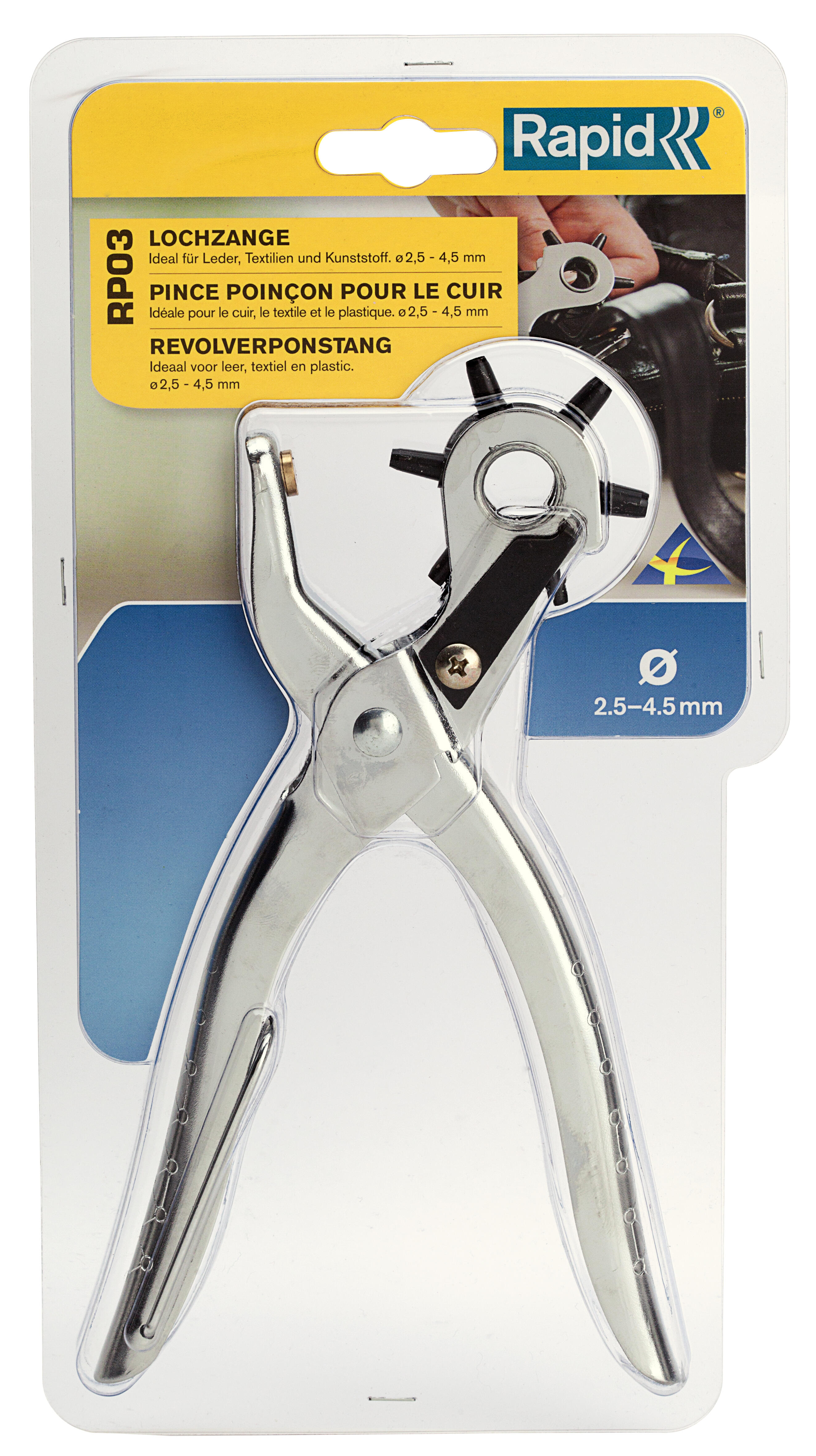 Pince à poinçon RAPID RP03 acier Ø2.5 mm à 4.5 mm - 2
