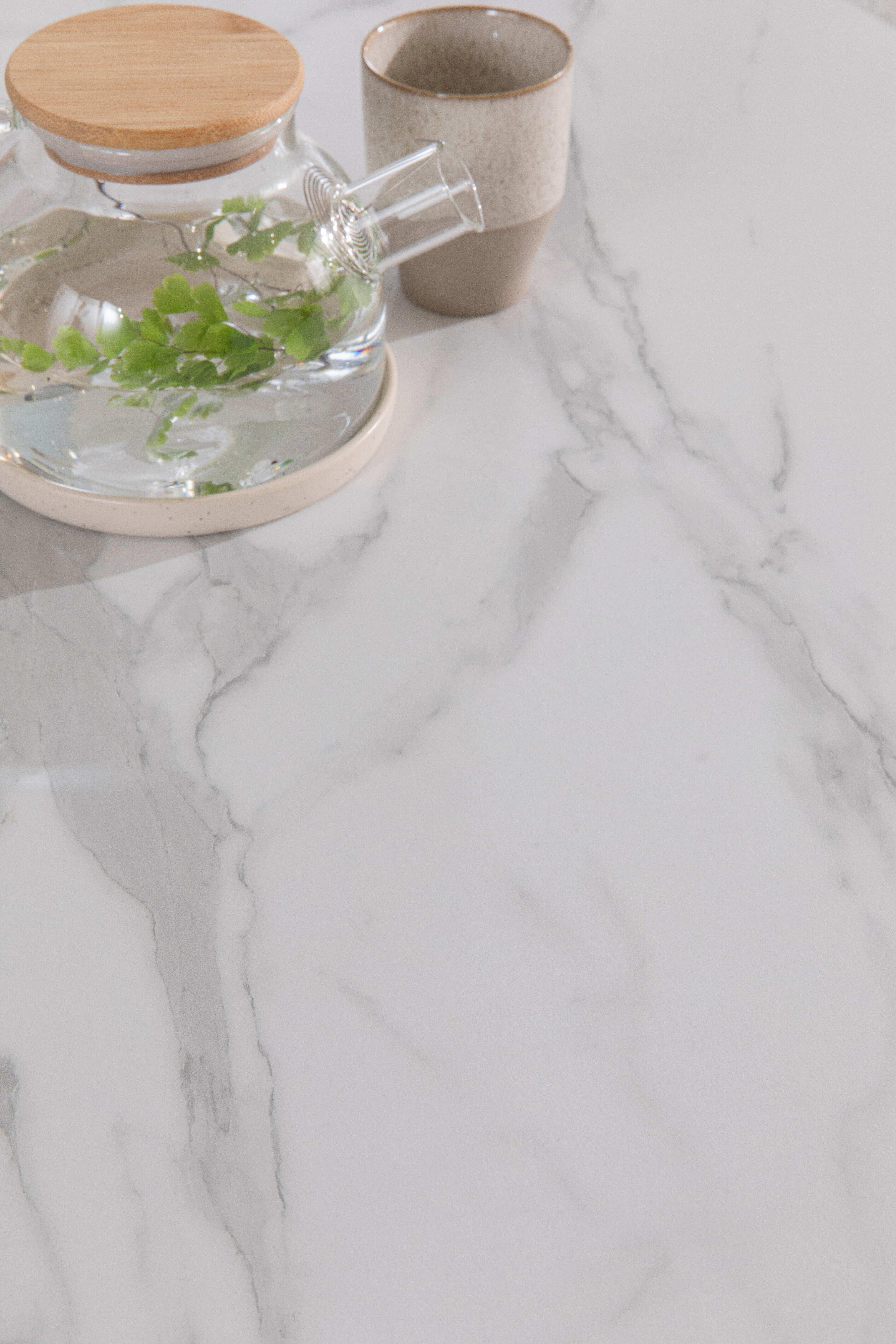 Plan de travail standard stratifié Marbre blanc L.315 x P.65 cm, Ep.38 mm - 7