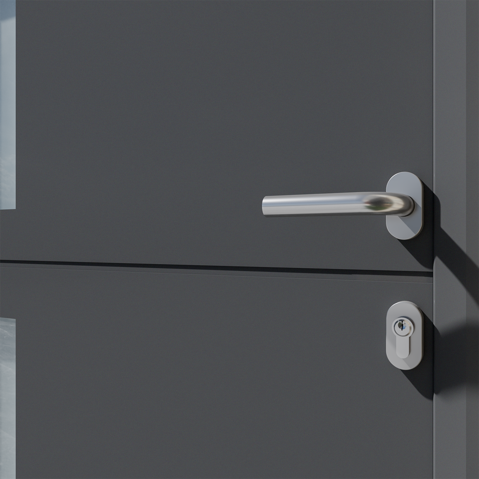 Porte d'entrée Alu Austin 2 Essentiel H.215 x l.90 cm gris anthr., p. gauche - 6