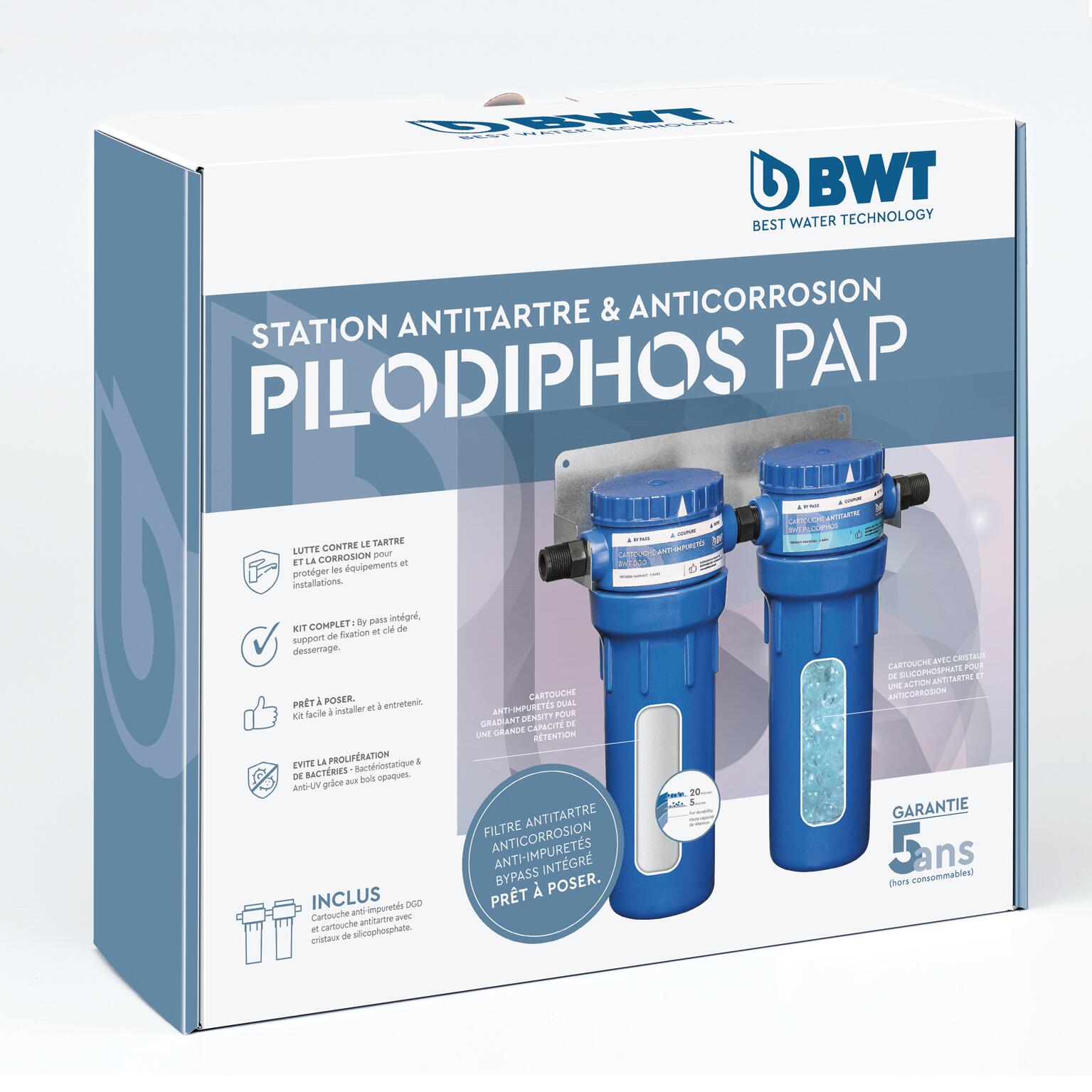 Station de filtration antitartre et anticorosion pilodiphos PAP by pass, BWT - 4