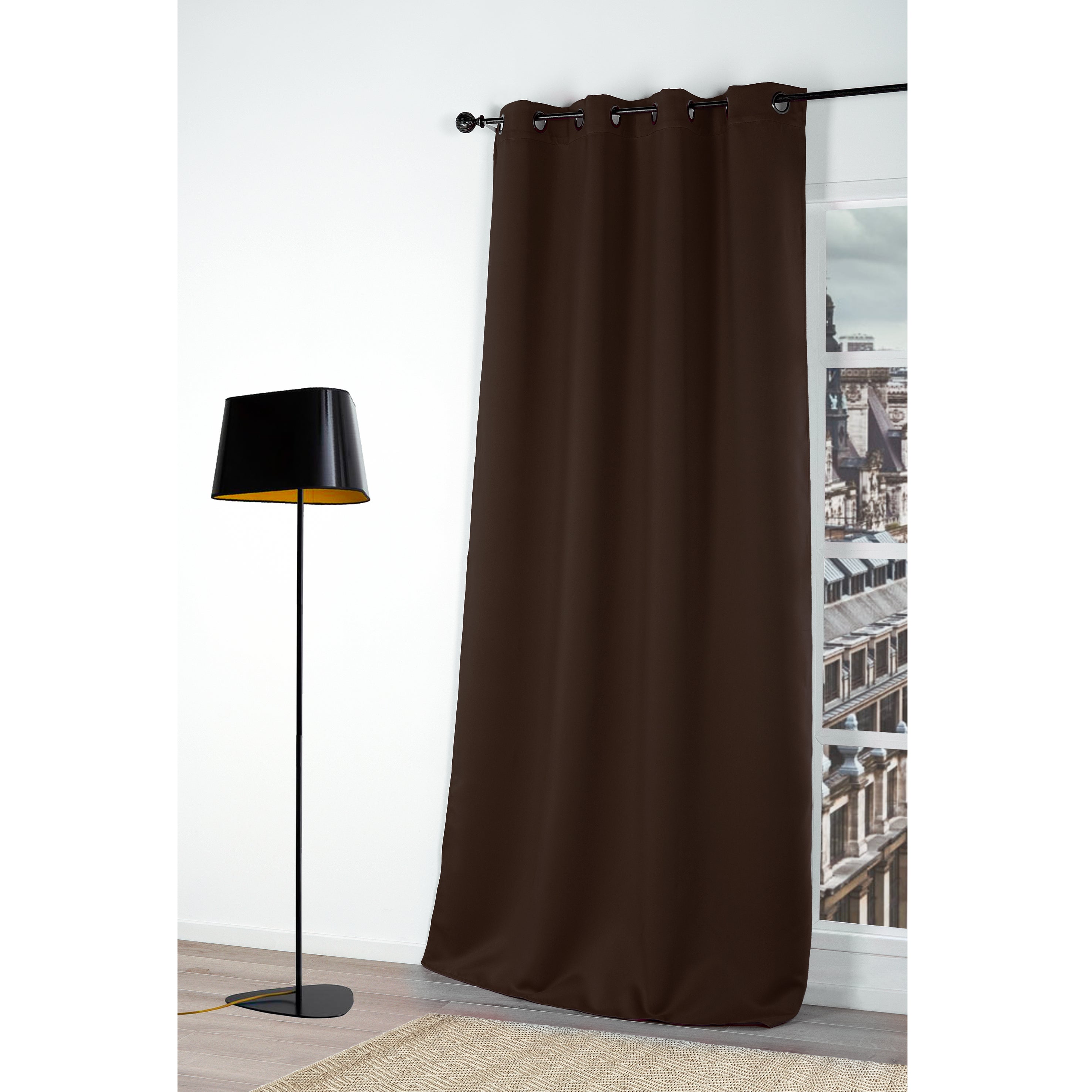 Rideau occultant, Occultant, marron H.250 x l.140 cm - 3