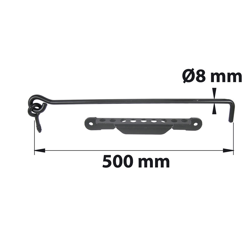 Crochet et crémaillère en acier noir prépeint, Diam.8 x L.500 mm AFBAT - 2