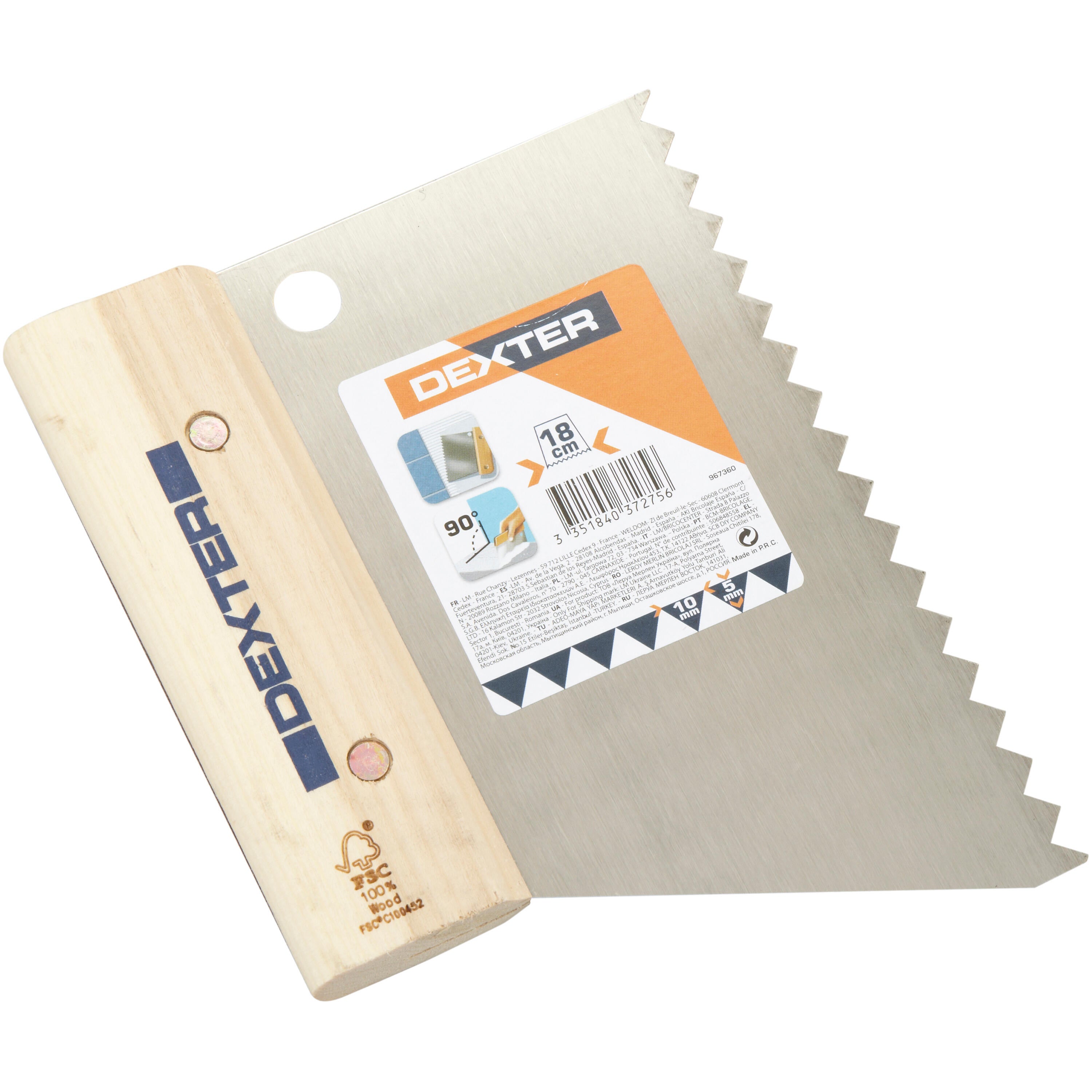 Peigne à colle acier, l. 18 cm DEXTER - 3