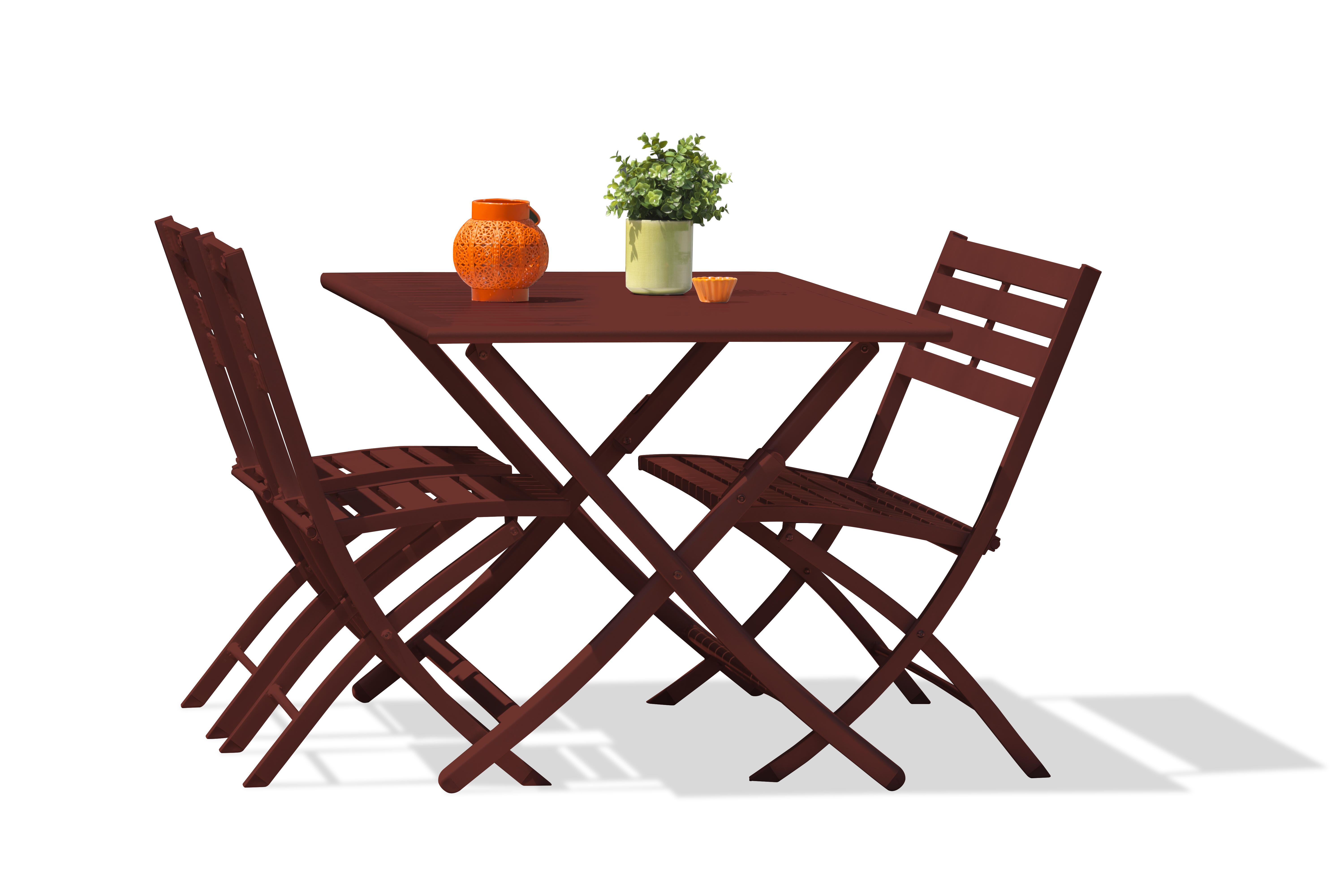 Table de jardin pliante Marius rectangulaire rouge 4 personnes - CITY GARDEN - 5