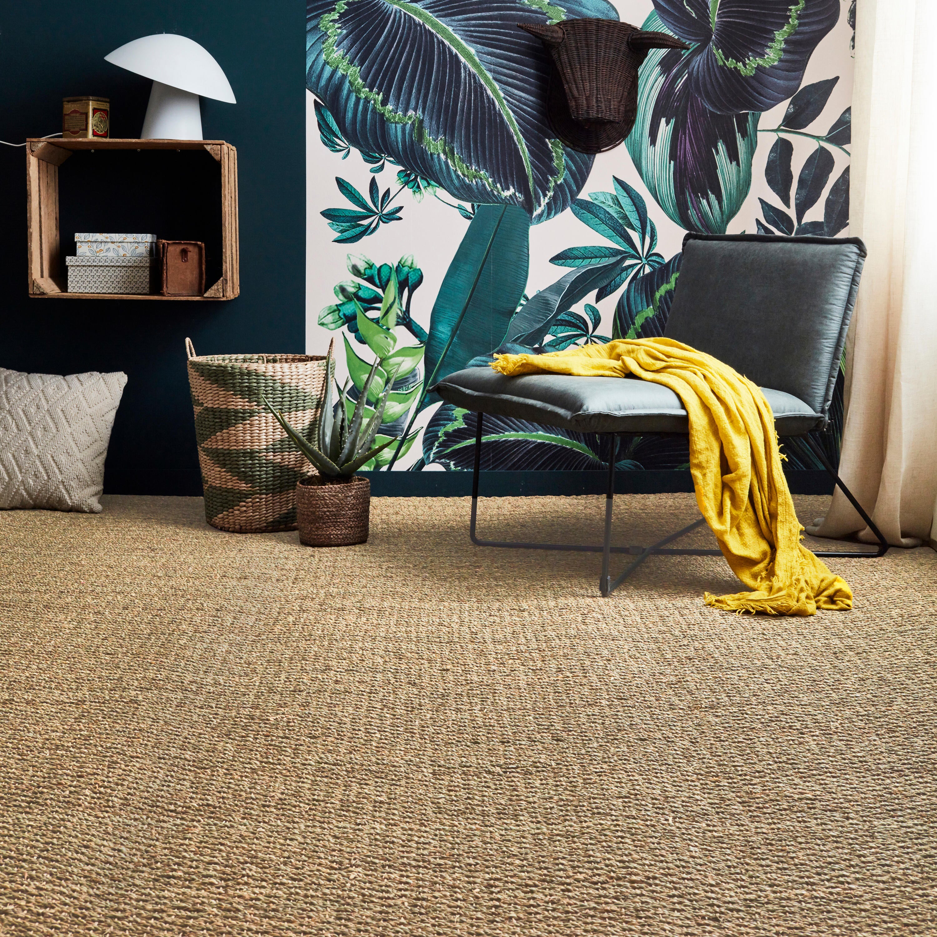 Jonc de mer structuré naturel, Andaman, rouleau l.4 m - 2