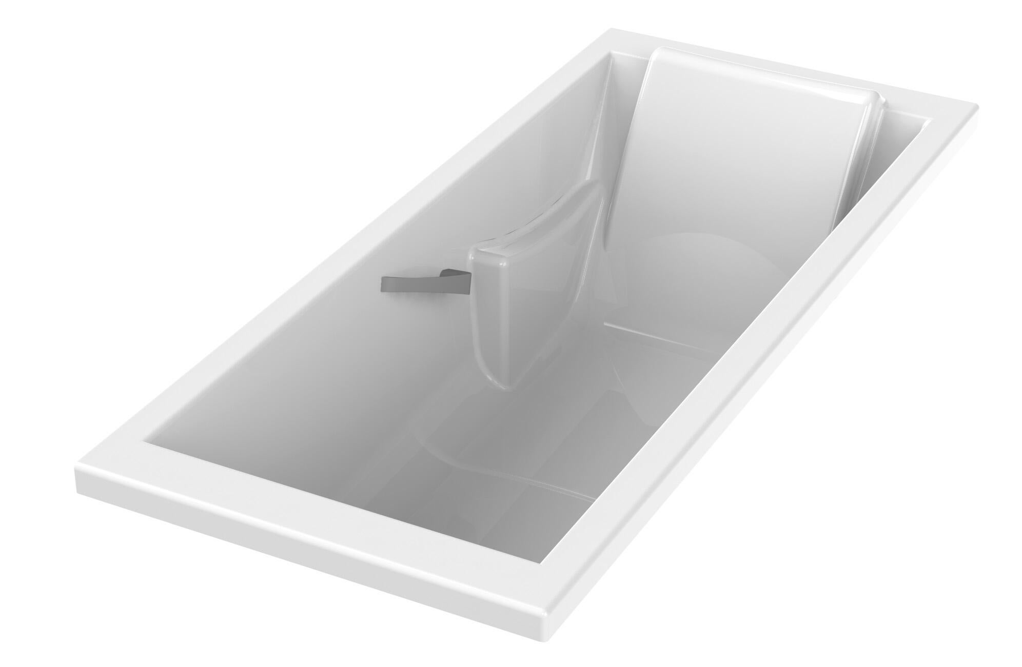 Baignoire rectangulaire L.175x l.75 cm blanc, SENSEA Premium confort ...