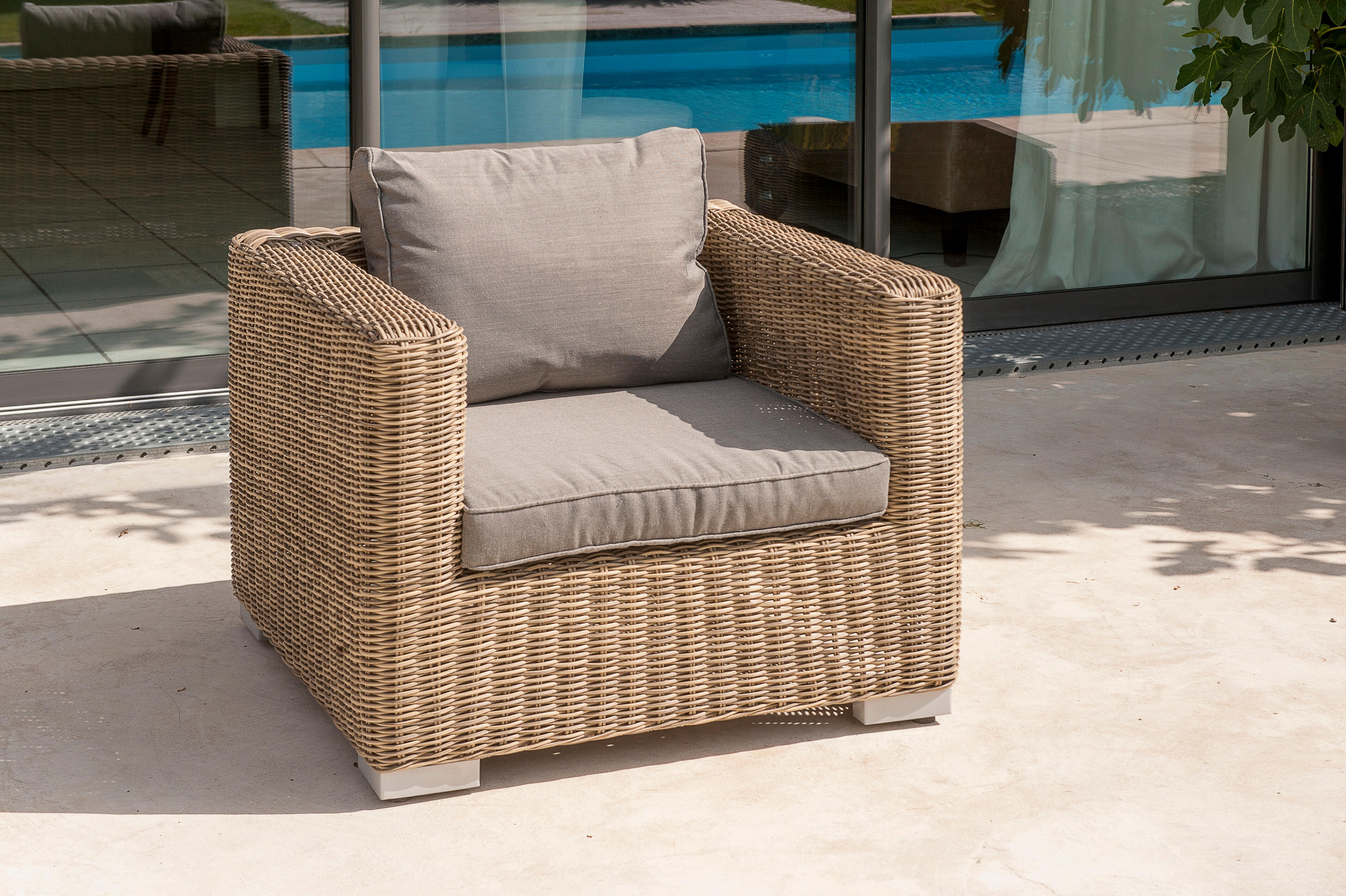 Salon bas de jardin résine marron Montmartre PARIS GARDEN, 6 personnes - 4