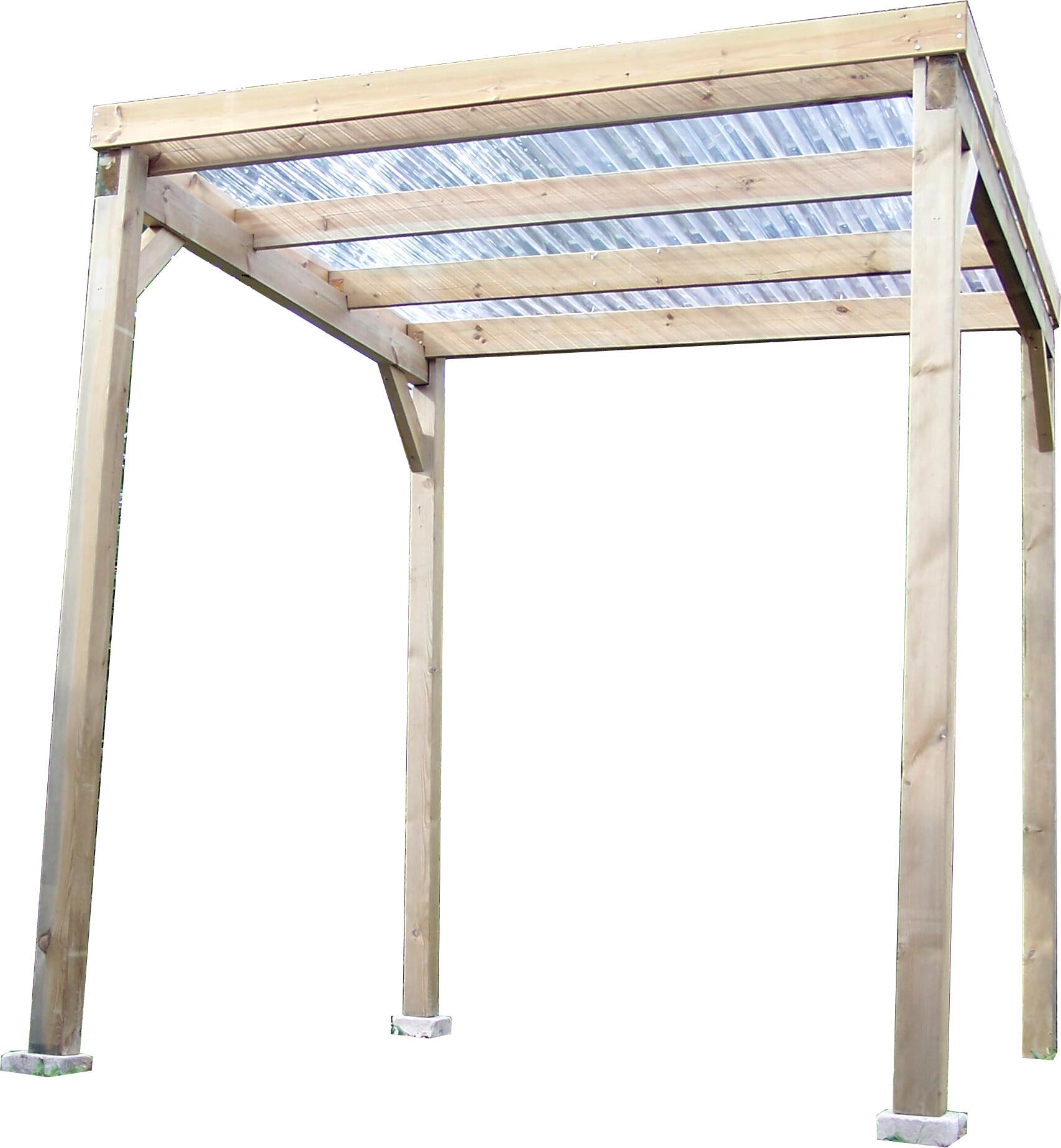 Carport bois HABRITA 1 voiture, 4 m² - 2