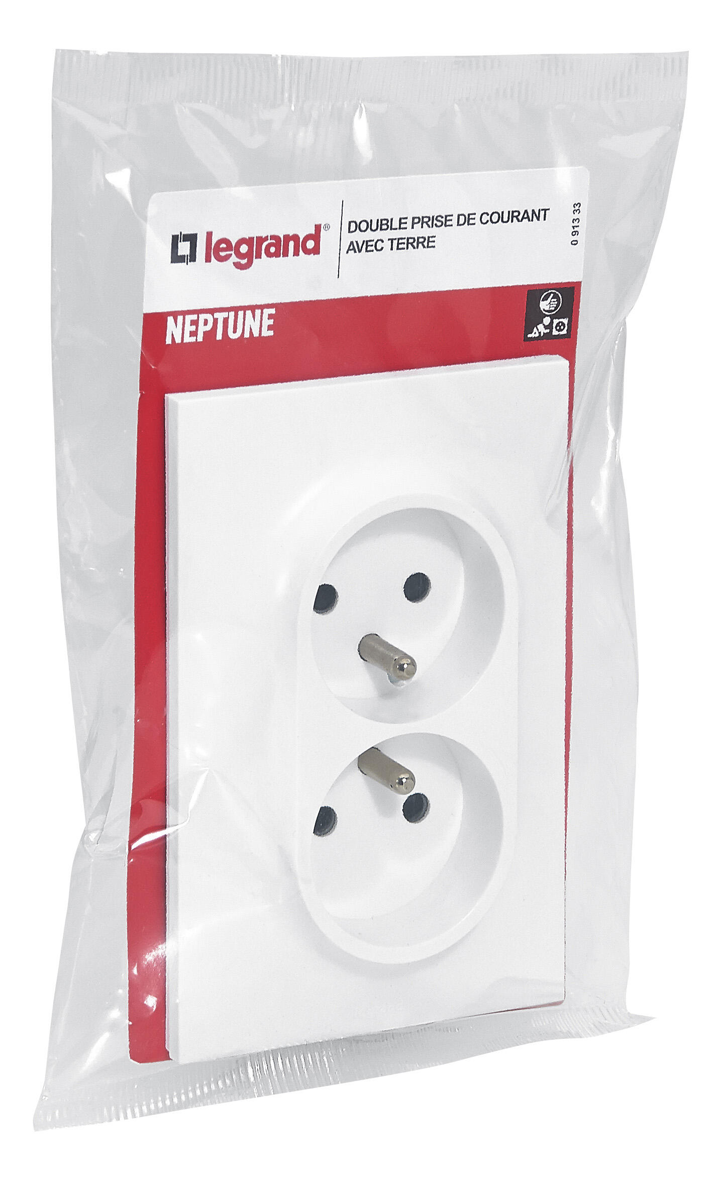 Lot de 12 prises de courant 2P+T 16A complet - Neptune - Blanc - Legrand