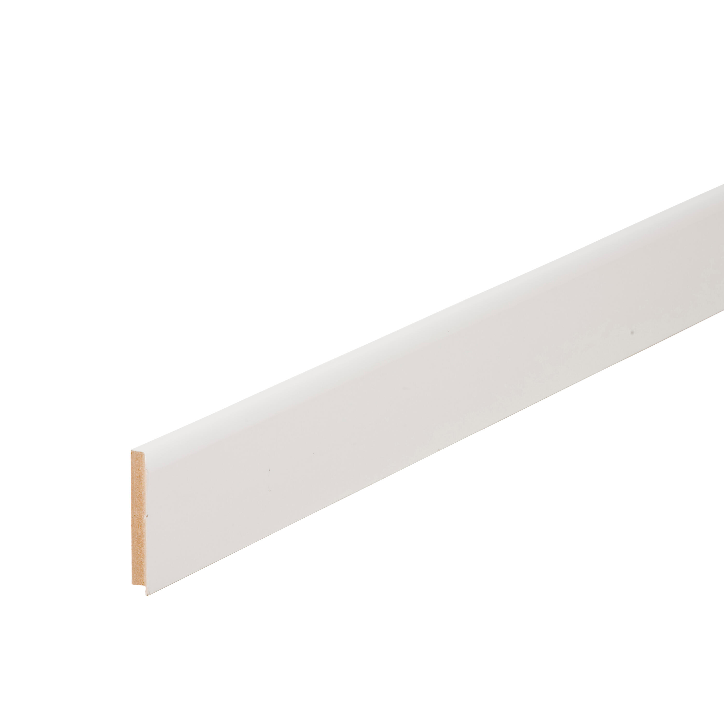 Plinthe médium (MDF) arrondie revêtu mélaminé blanc, 14 x 80 mm, L.2.2 m - 2