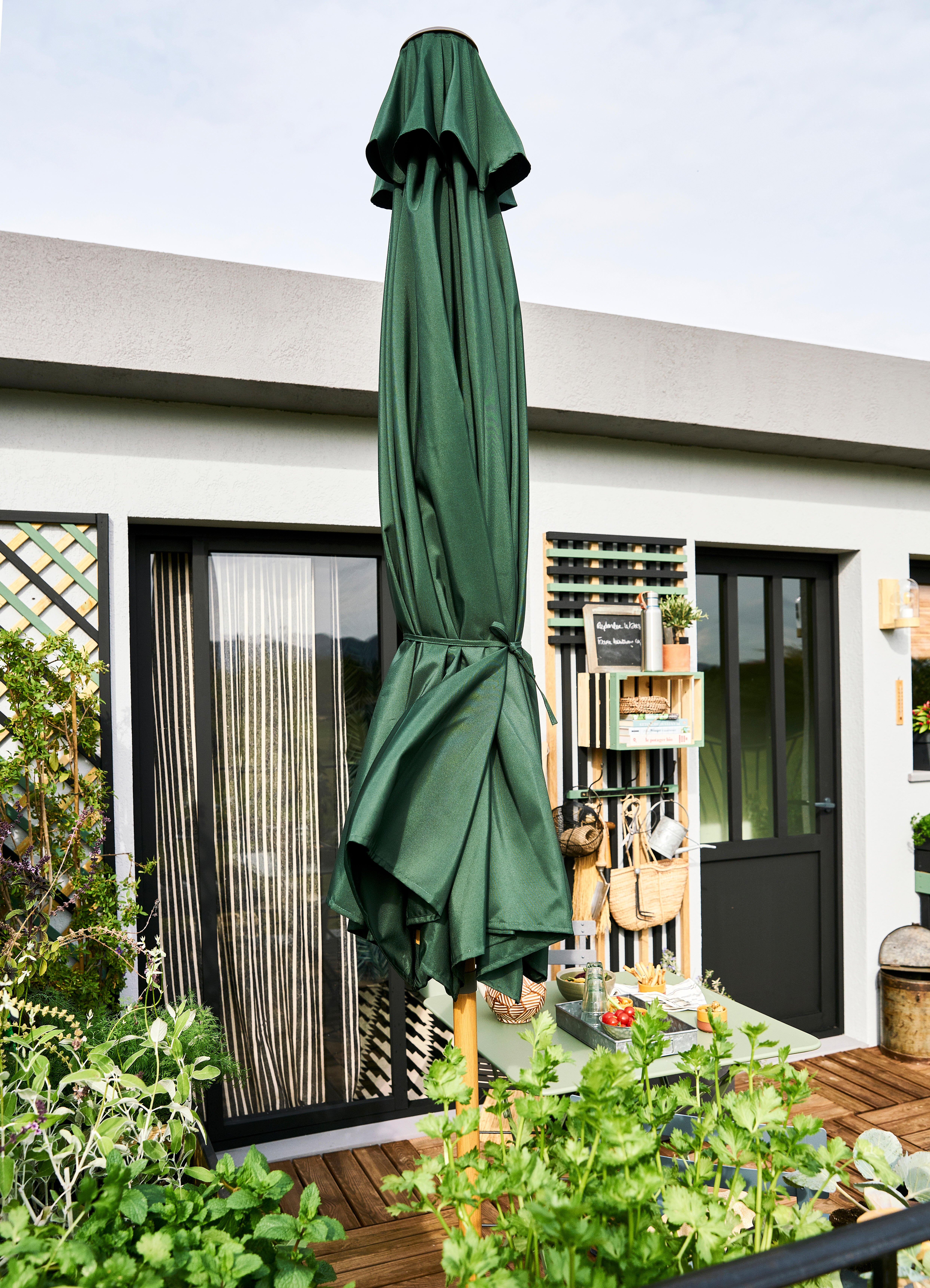 Parasol NATERIAL Agora vert octogonal - 6