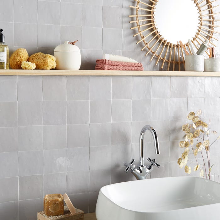 vasque a poser en ceramique blanc brillant rectangle arrondie design tendance
