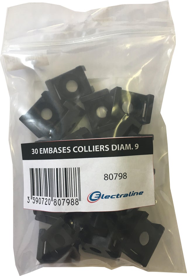 Lot de 30 embases pour collier, L.9 mm
