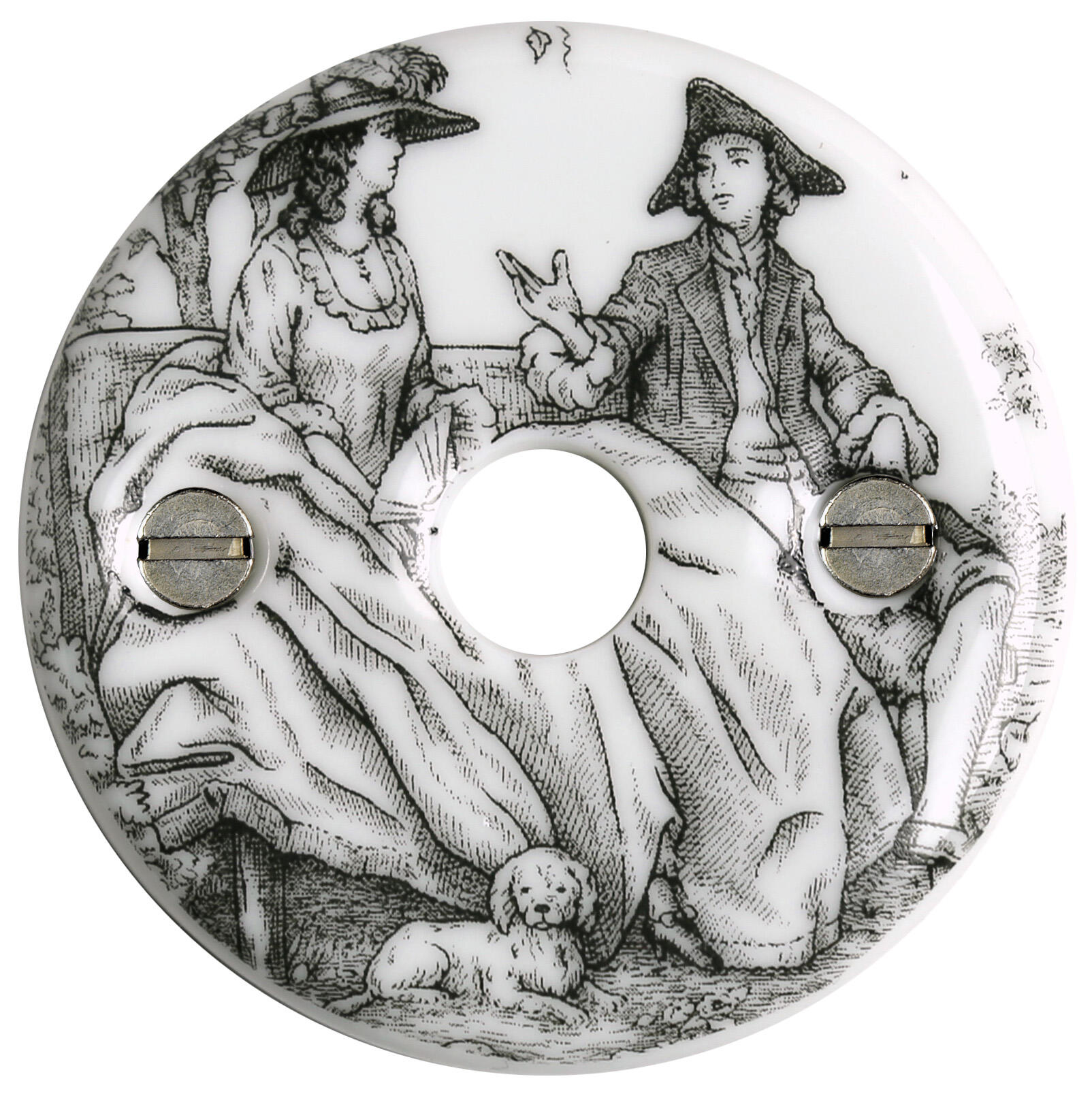 Rosace de fonction Porcelaine MERIGOUS, porcelaine nickelé décondamnation - 2