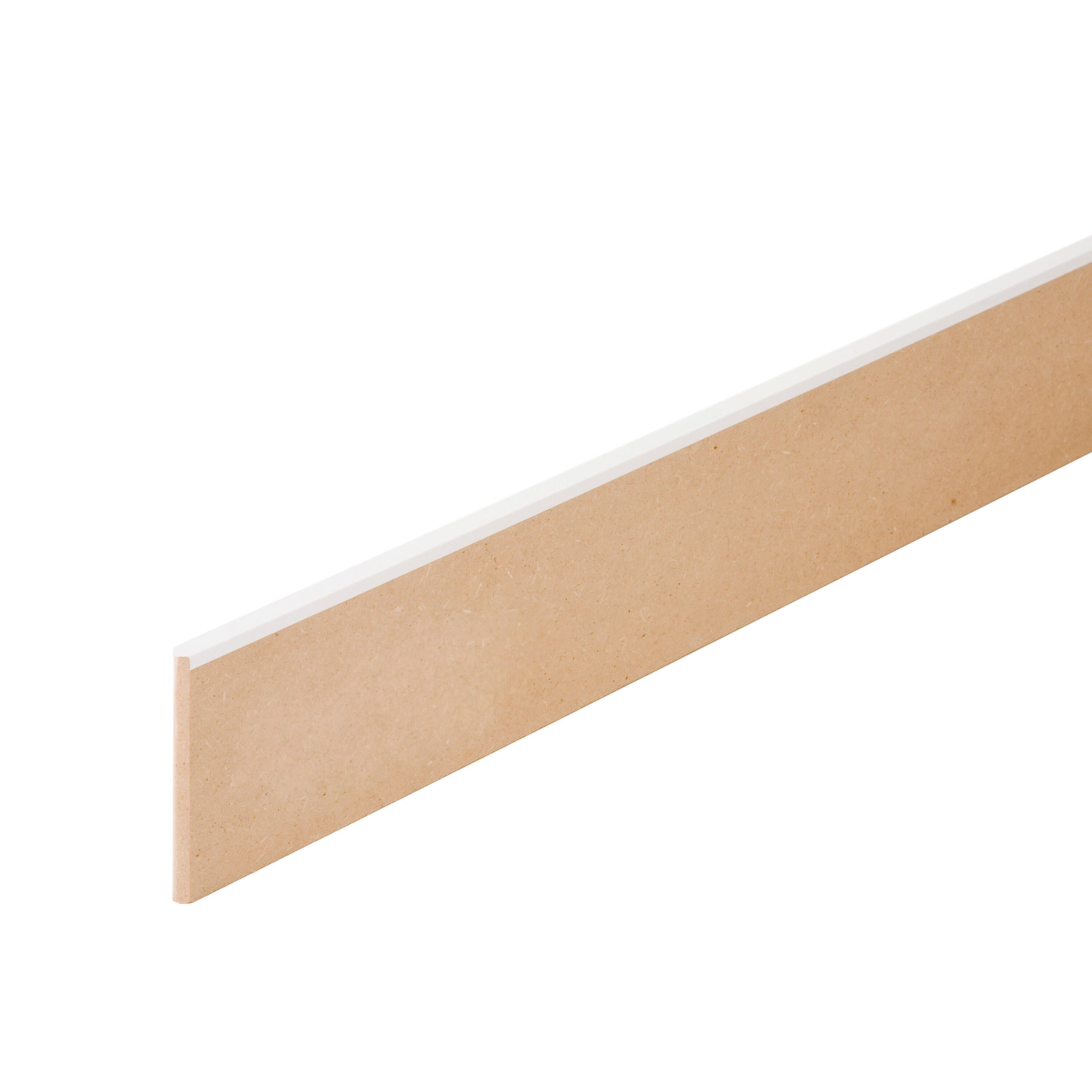 Plinthe médium (MDF) droite revêtu mélaminé blanc, 10 x 100 mm, L.2.2 m - 2
