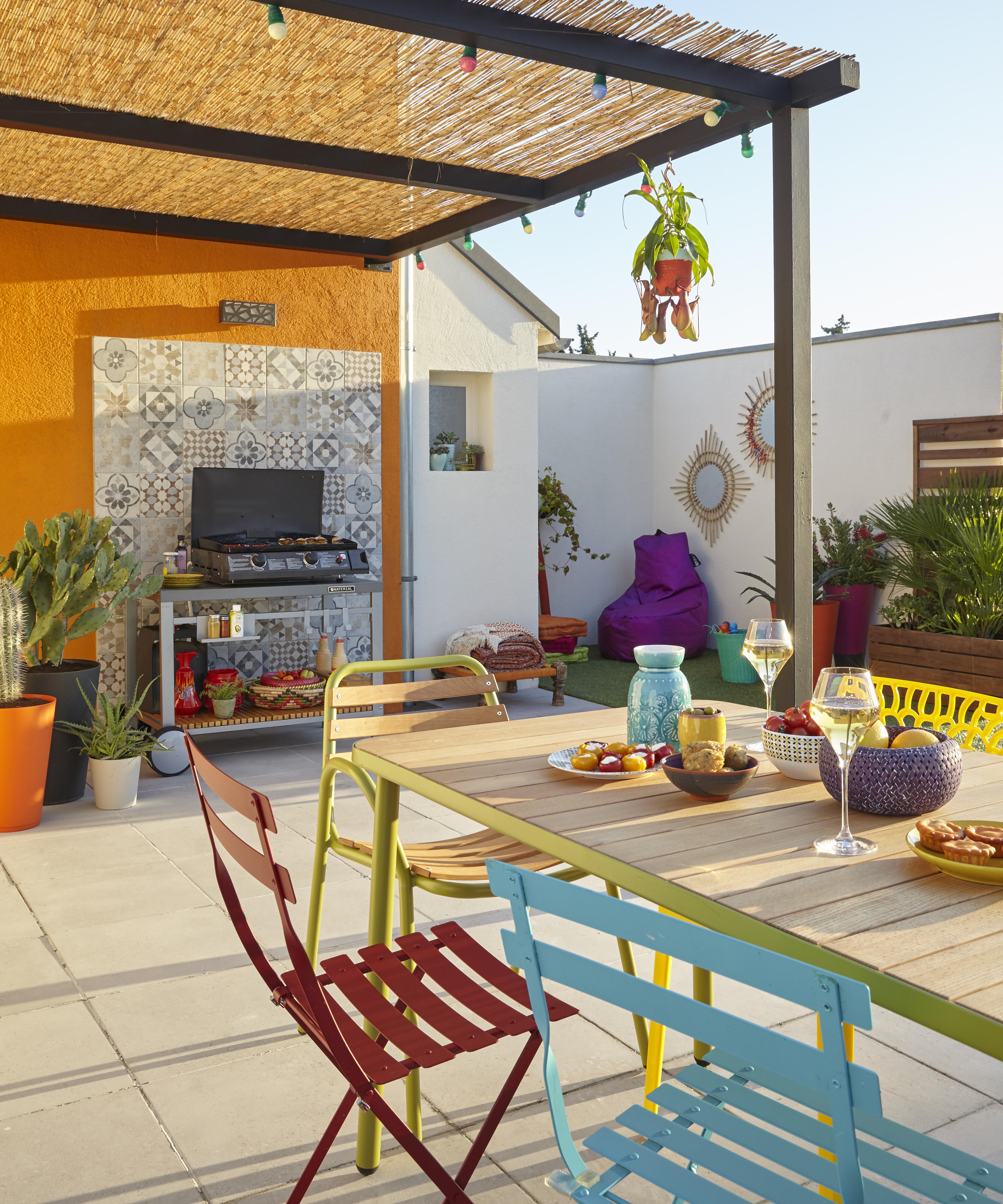 Carrelage sol extérieur effet patchwork gris/bleu Villa l.20 x L.20 cm FRASSINOR - 8