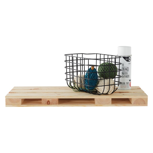 Etagère murale pin bois x L.60 cm x P.23.5 cm, Ep.4.6 cm