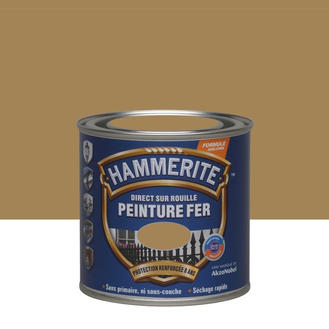 Peinture extérieure fer Martelé HAMMERITE bronze mat 250ml