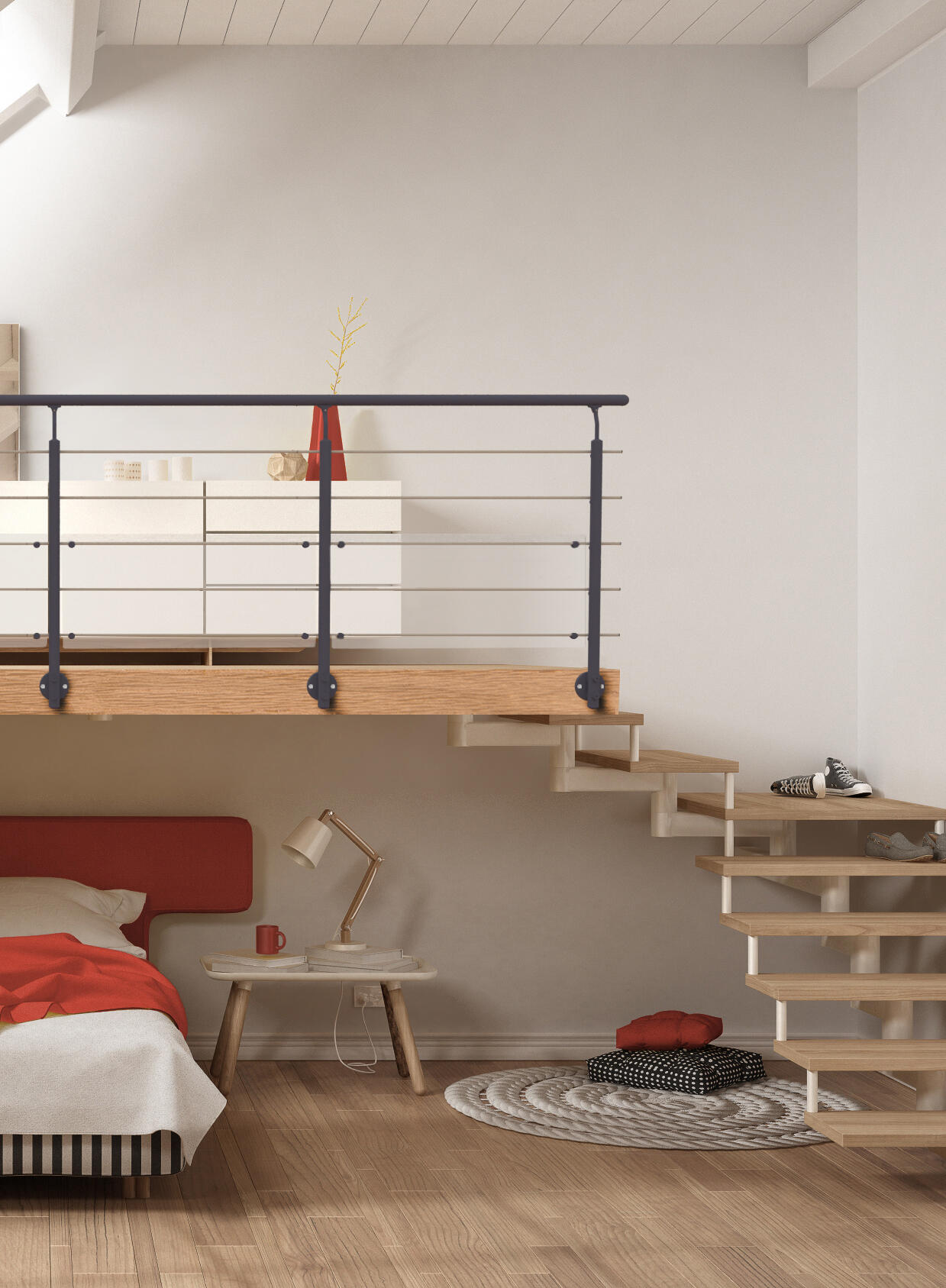 Kit garde-corps Obapi gris foncé, fixation latérale, L. 2m - 7