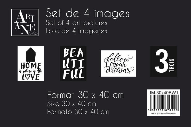 Set de 4 images Wording l.30 x H.40 cm - 3
