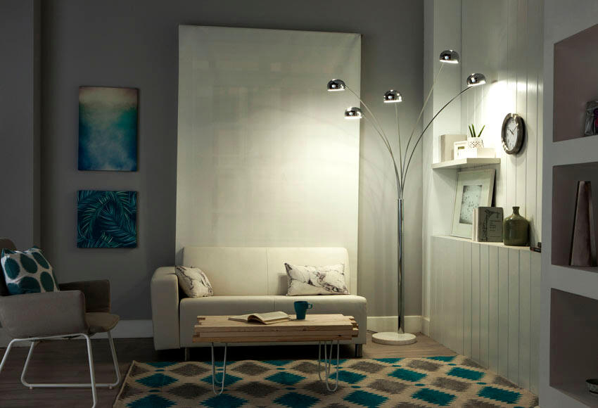 Lampadaire Kimi, acier, argent,  H.228 cm INSPIRE, E14 - 5