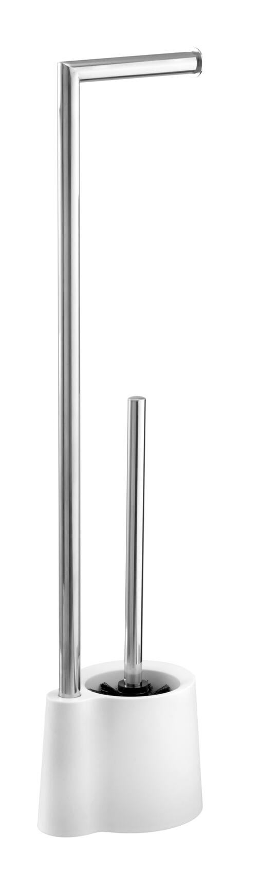 Suporte de piaçaba e porta-rolos branco e cromado Wenko Avola - 7