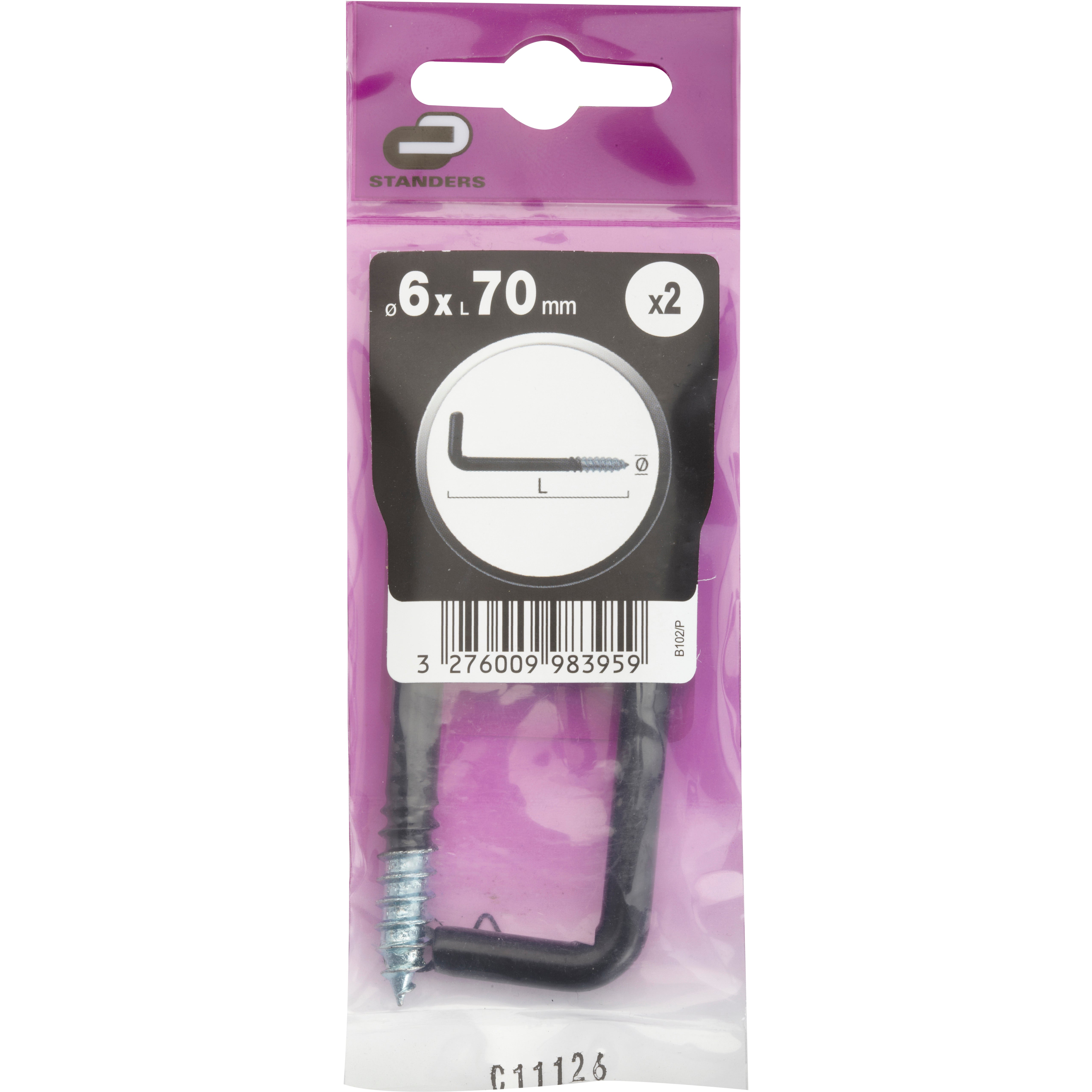 Crochets STANDERS H.70 x l.21 mm - 5