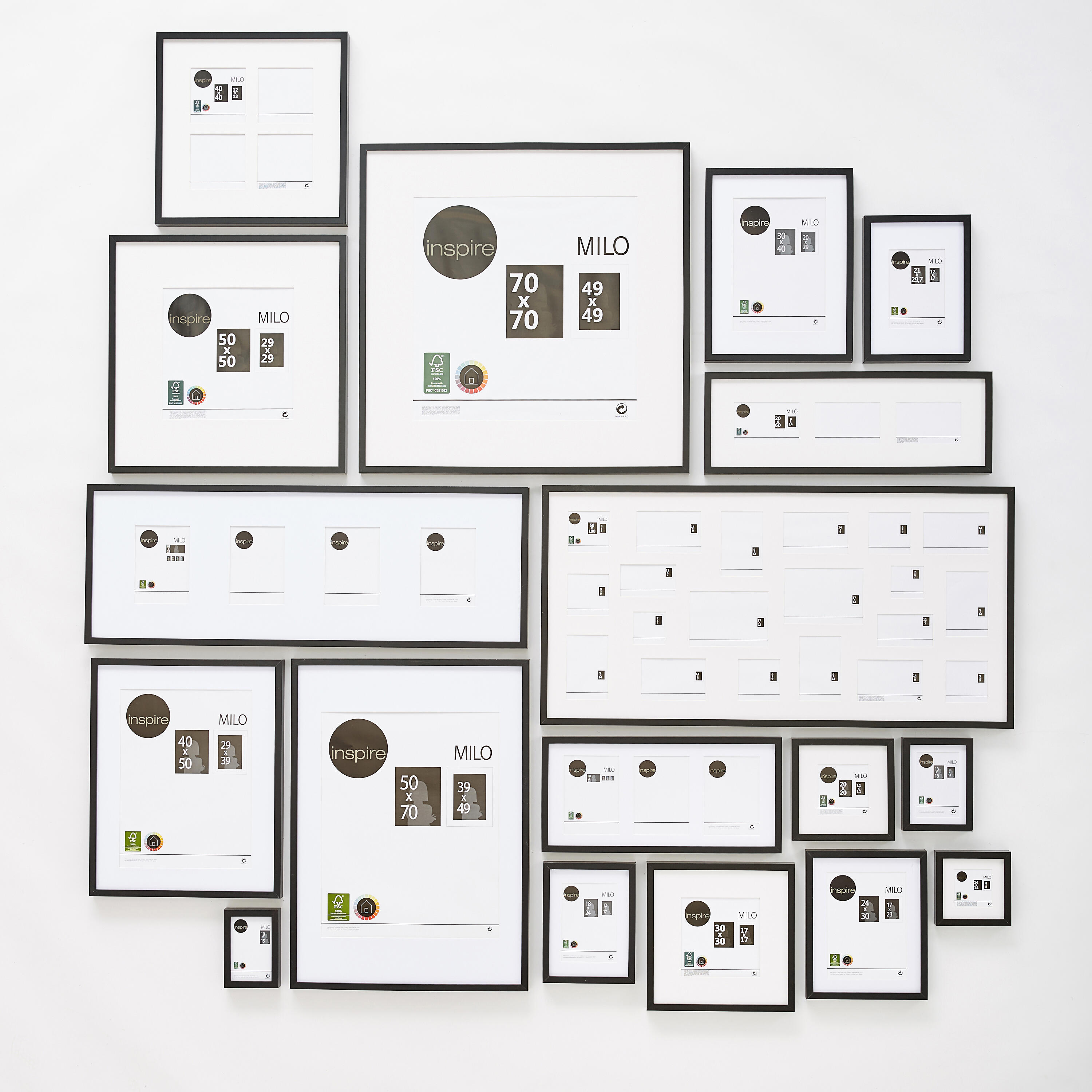 Moldura 30x40cm milo preto Inspire 'm' - 7